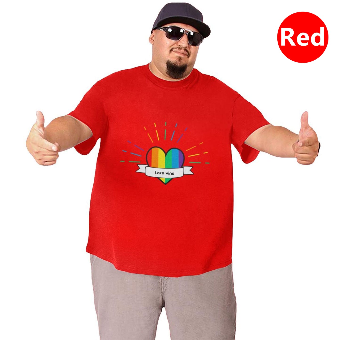 Heart-Shaped Rainbow Extra Large Tall Mens T Shirts