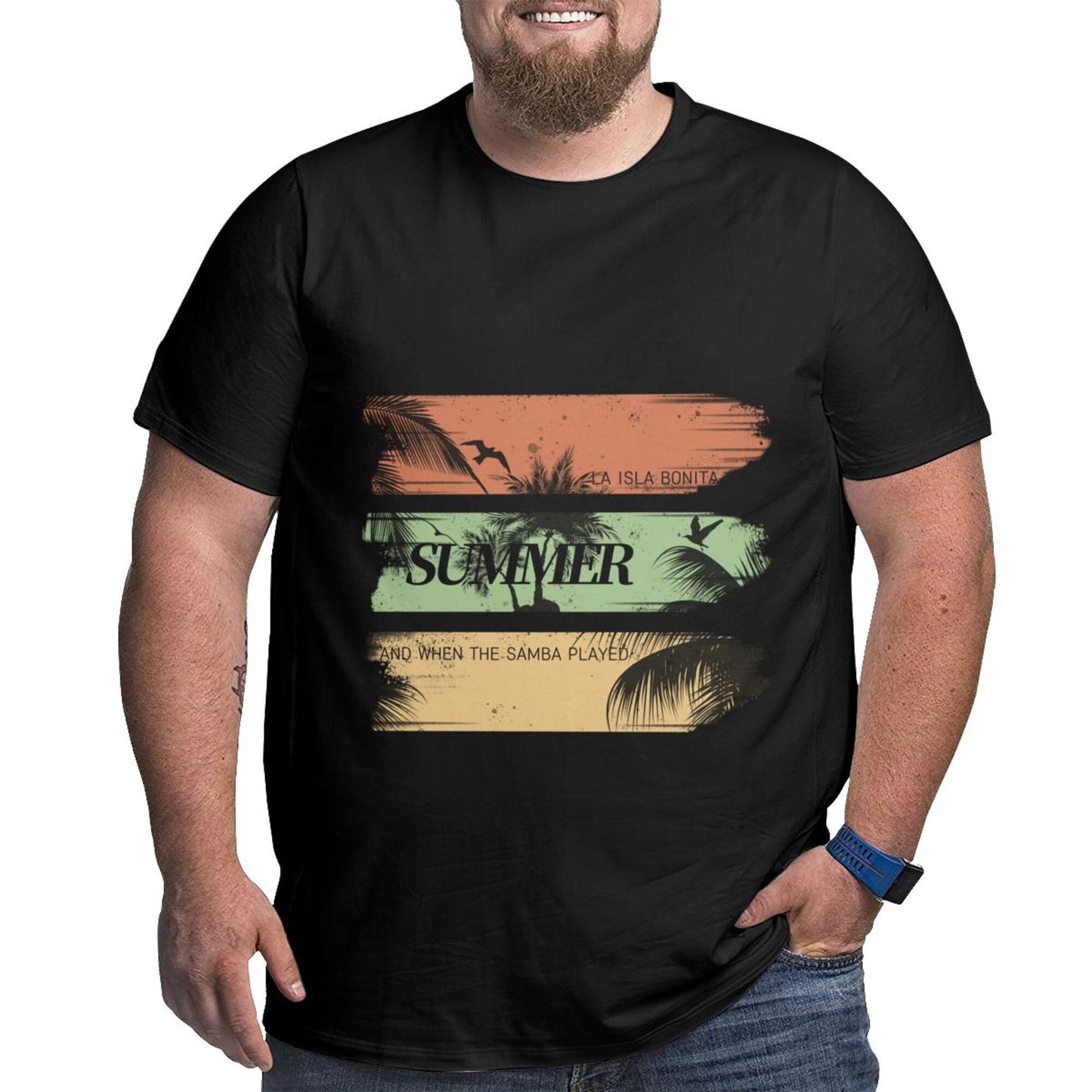 Summer Palm Trees Extra Large Plus Size Oversized T Shirts For Men