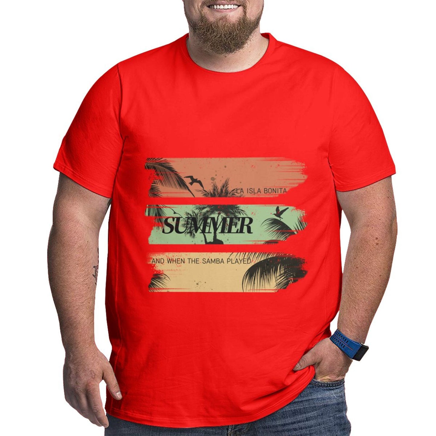 Summer Palm Trees Extra Large Plus Size Oversized T Shirts For Men