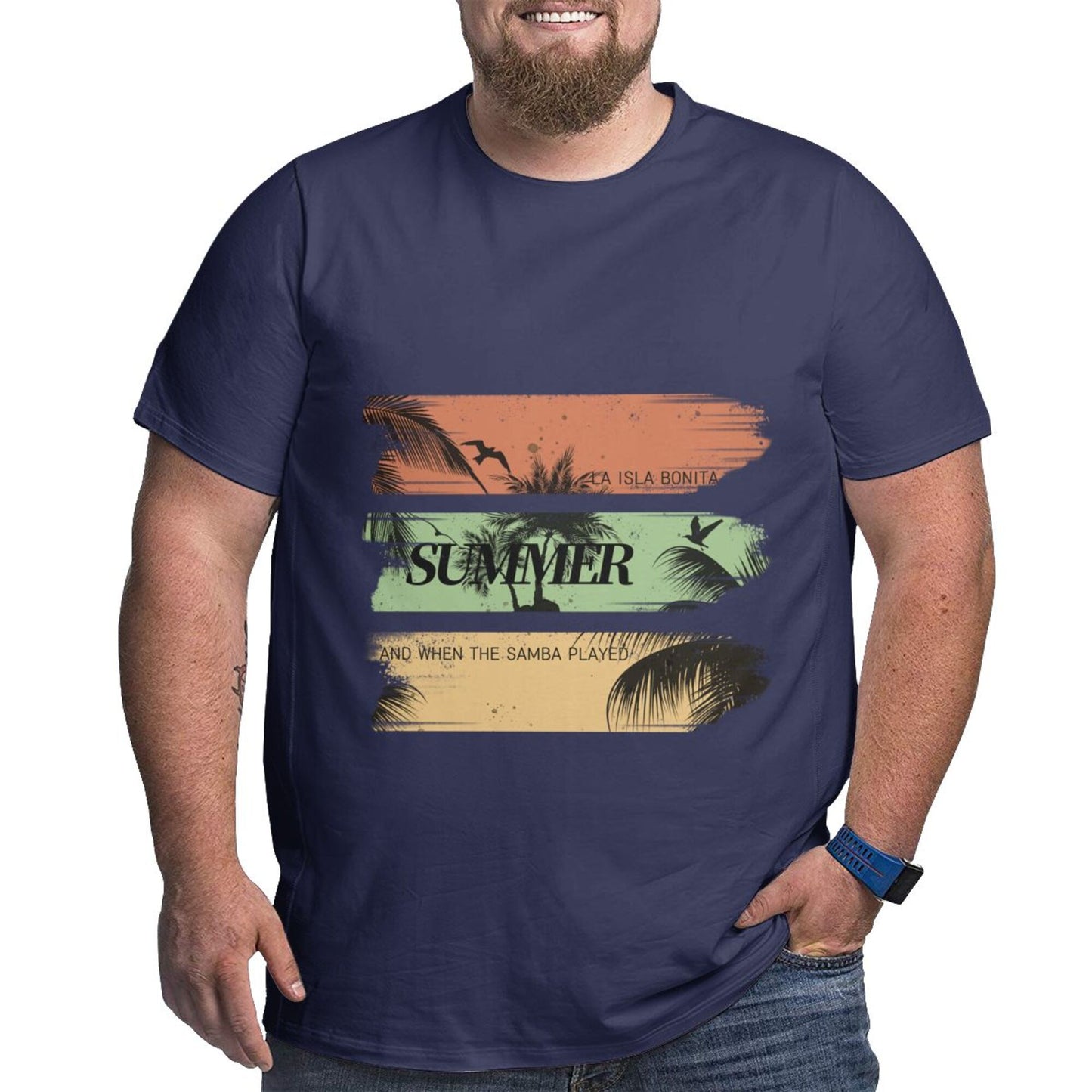 Summer Palm Trees Extra Large Plus Size Oversized T Shirts For Men