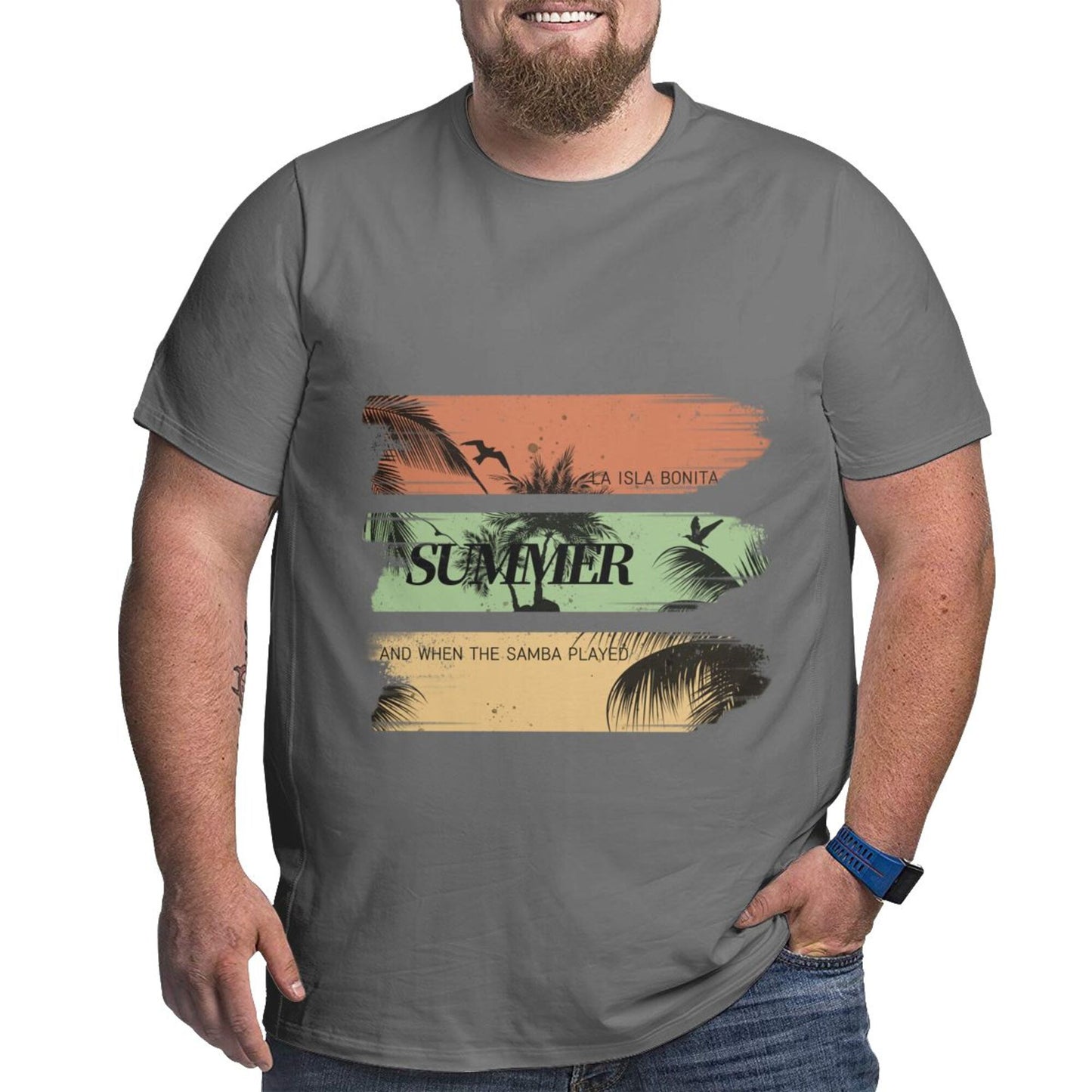 Summer Palm Trees Extra Large Plus Size Oversized T Shirts For Men