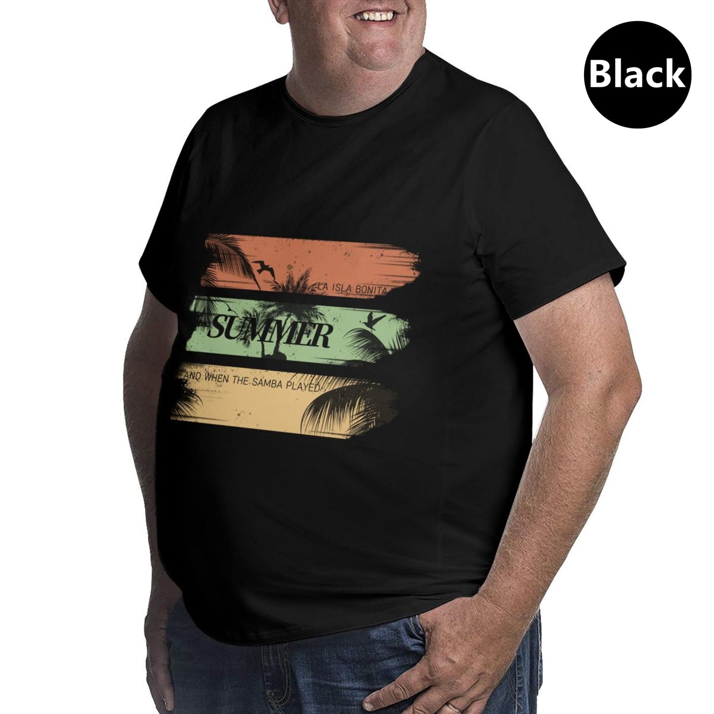 Summer Palm Trees Extra Large Plus Size Oversized T Shirts For Men