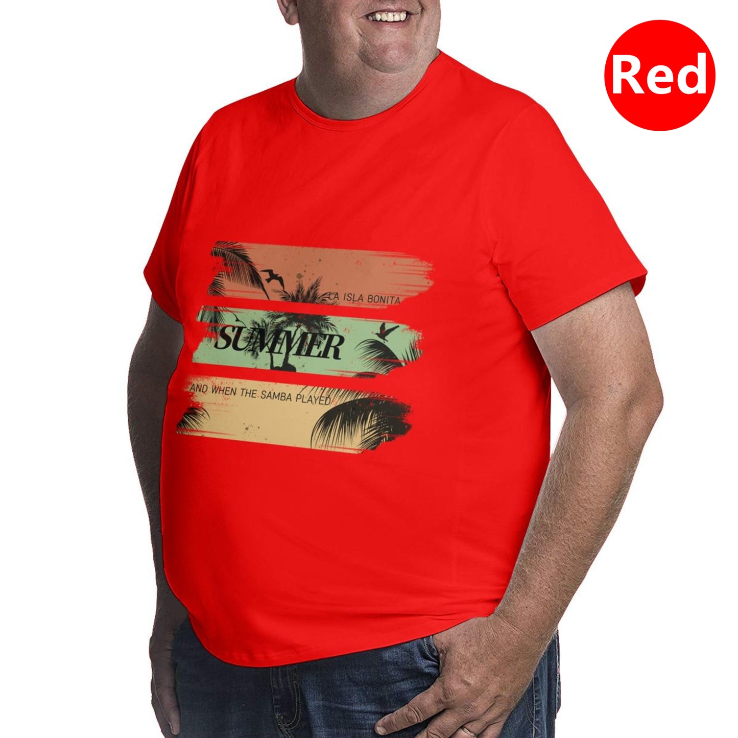 Summer Palm Trees Extra Large Plus Size Oversized T Shirts For Men