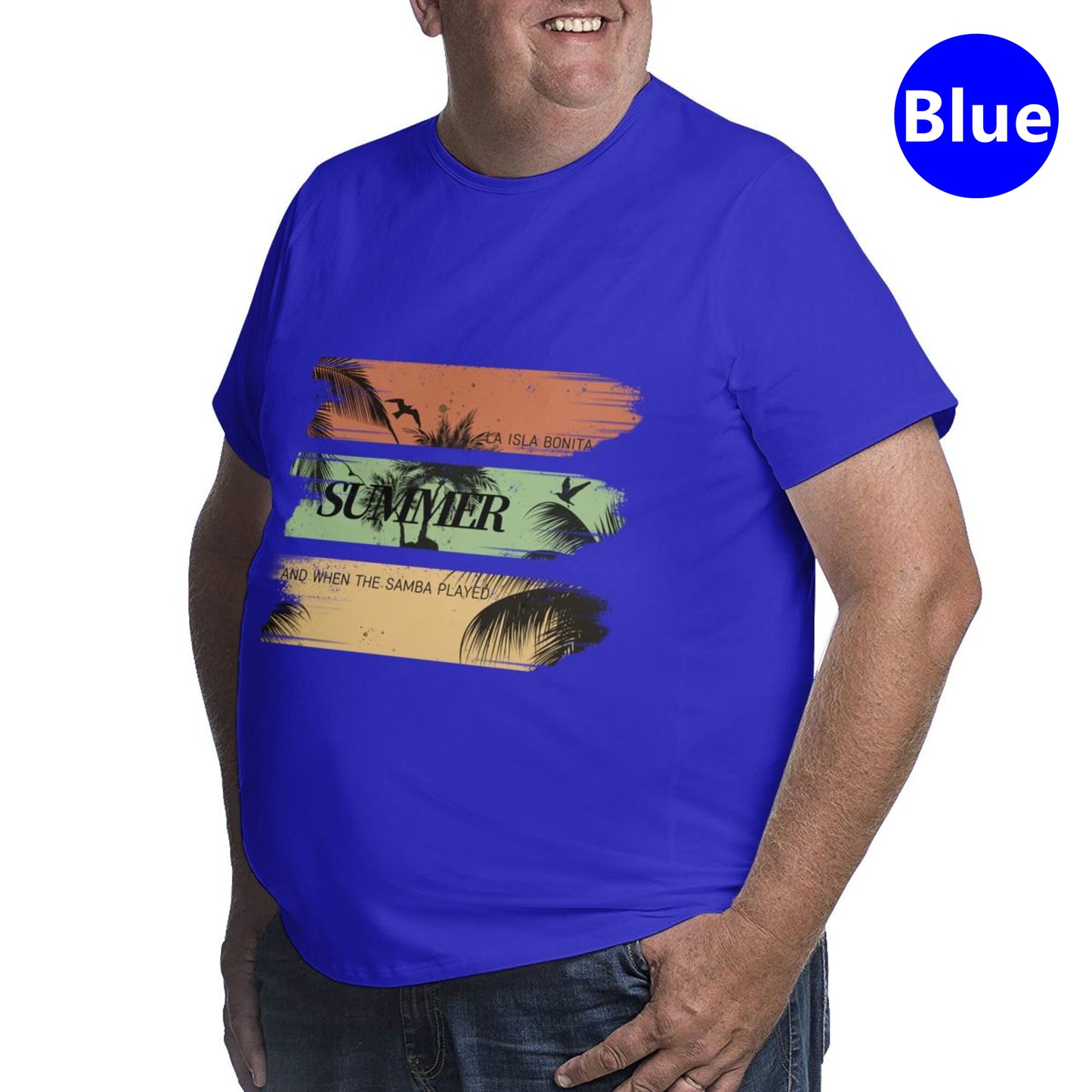 Summer Palm Trees Extra Large Plus Size Oversized T Shirts For Men