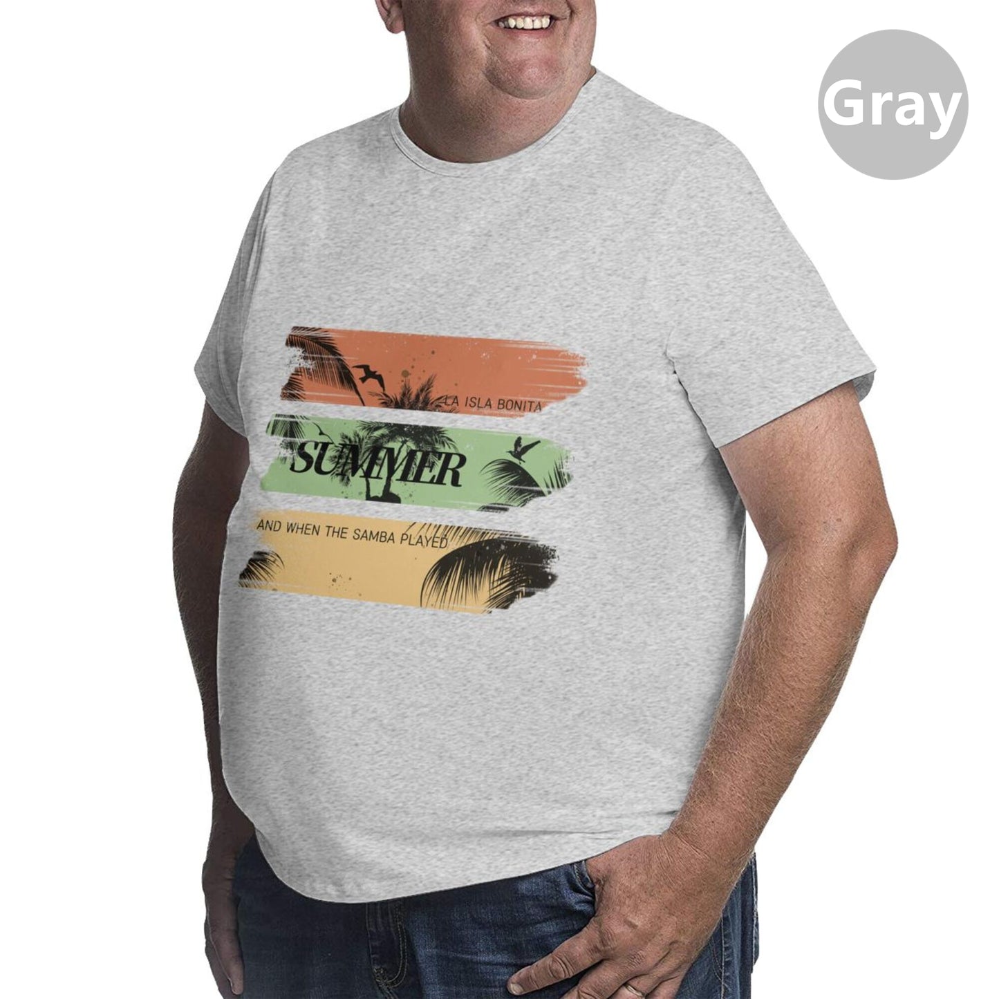 Summer Palm Trees Extra Large Plus Size Oversized T Shirts For Men