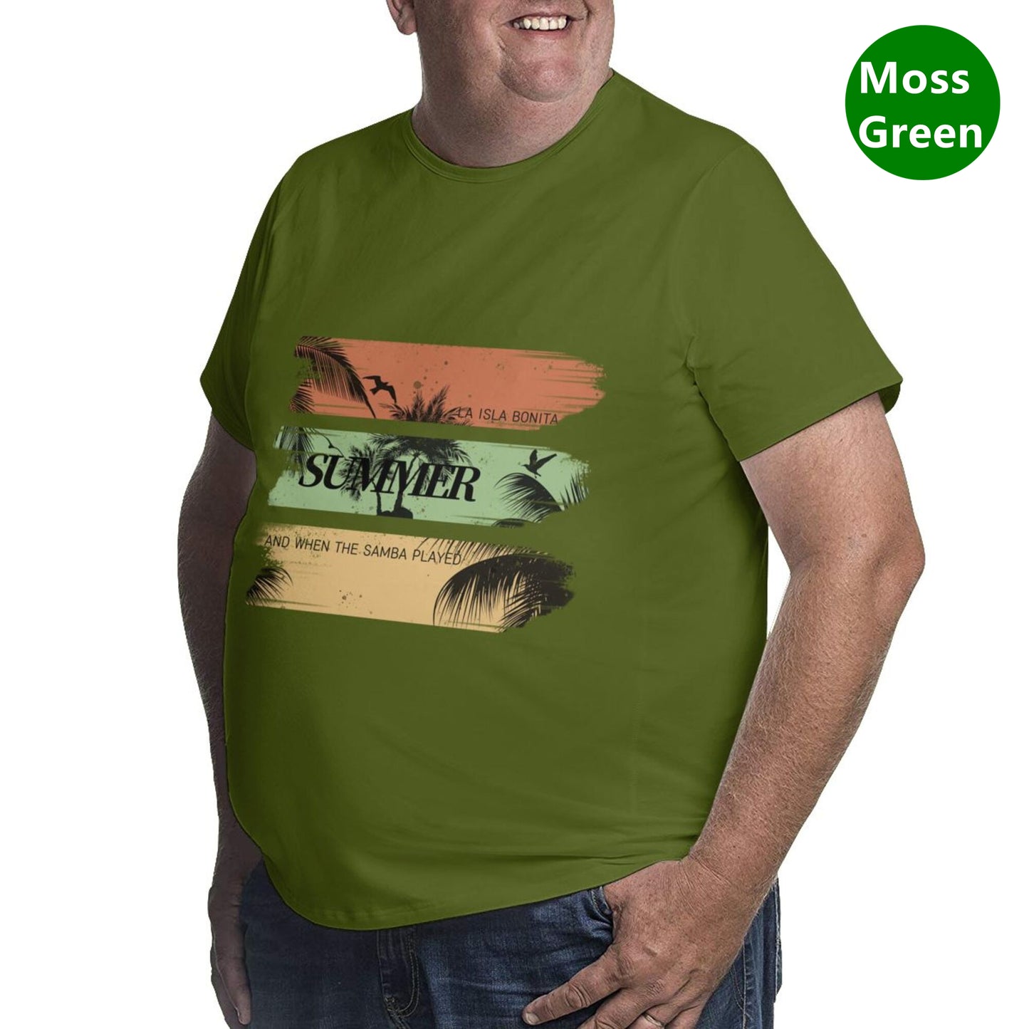 Summer Palm Trees Extra Large Plus Size Oversized T Shirts For Men