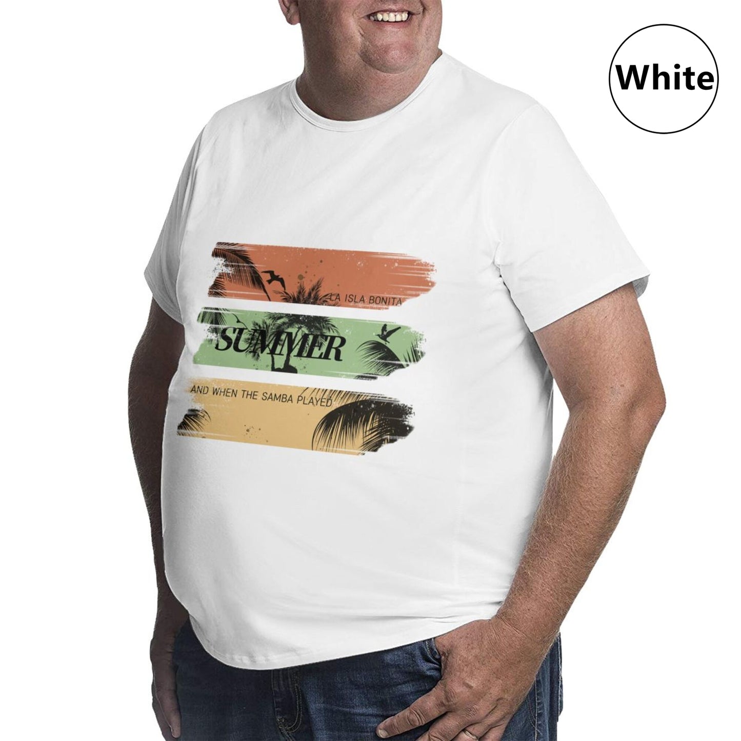 Summer Palm Trees Extra Large Plus Size Oversized T Shirts For Men