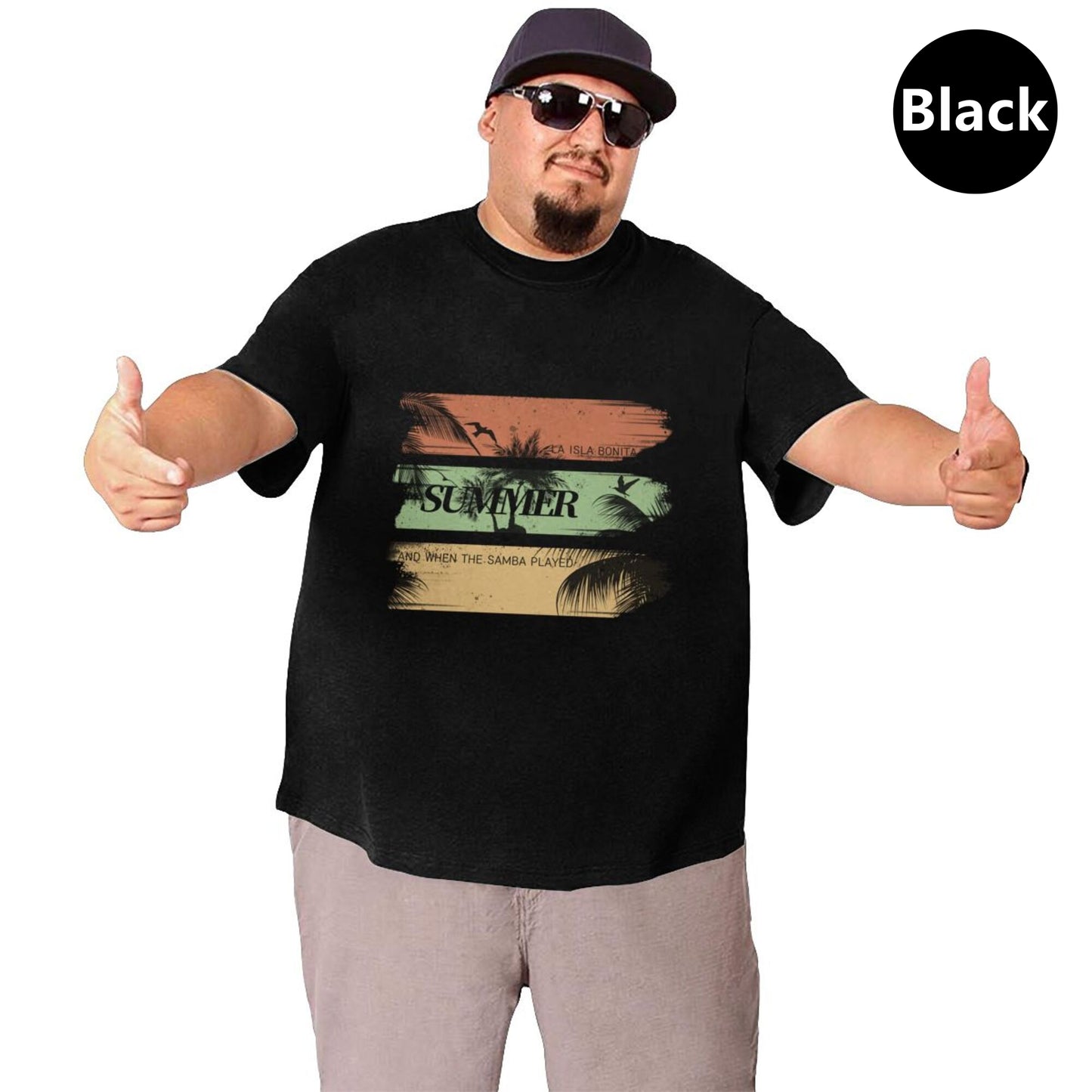 Summer Palm Trees Extra Large Plus Size Oversized T Shirts For Men