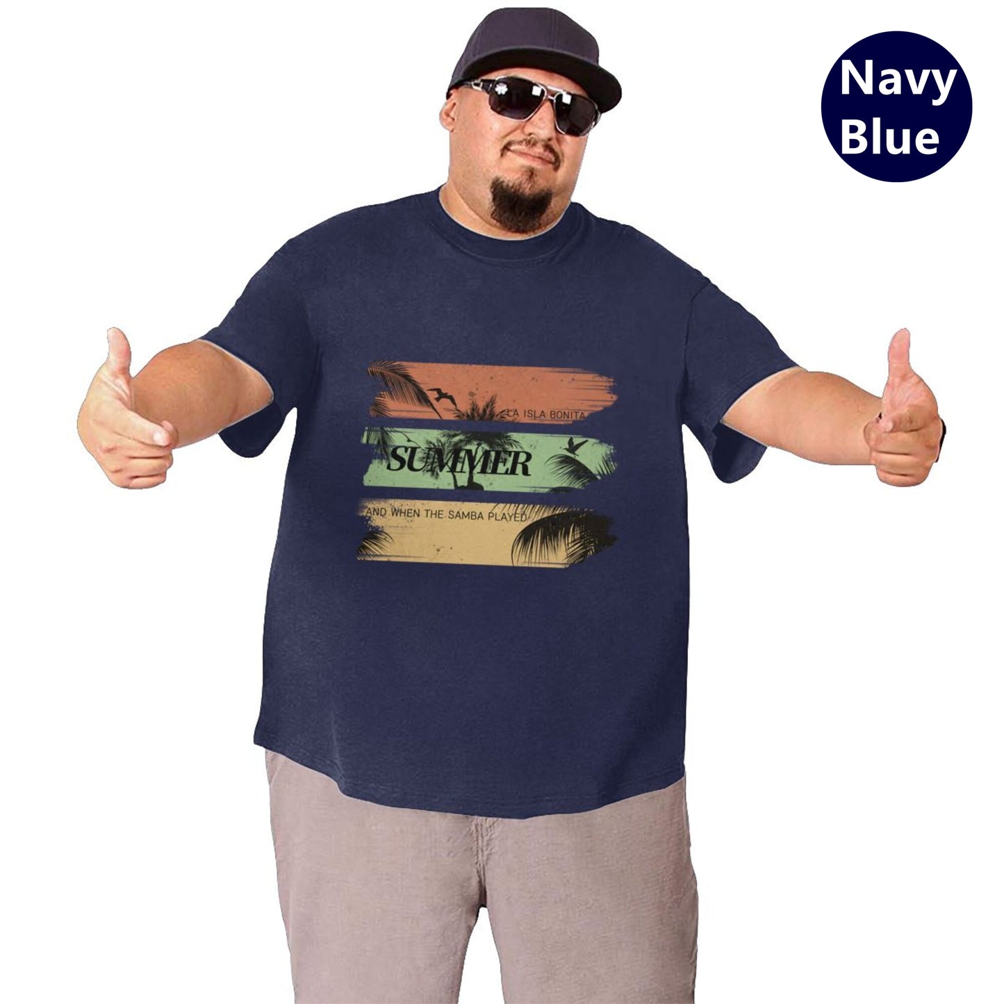 Summer Palm Trees Extra Large Plus Size Oversized T Shirts For Men