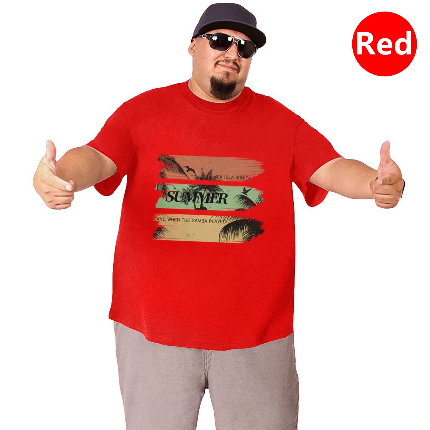 Summer Palm Trees Extra Large Plus Size Oversized T Shirts For Men