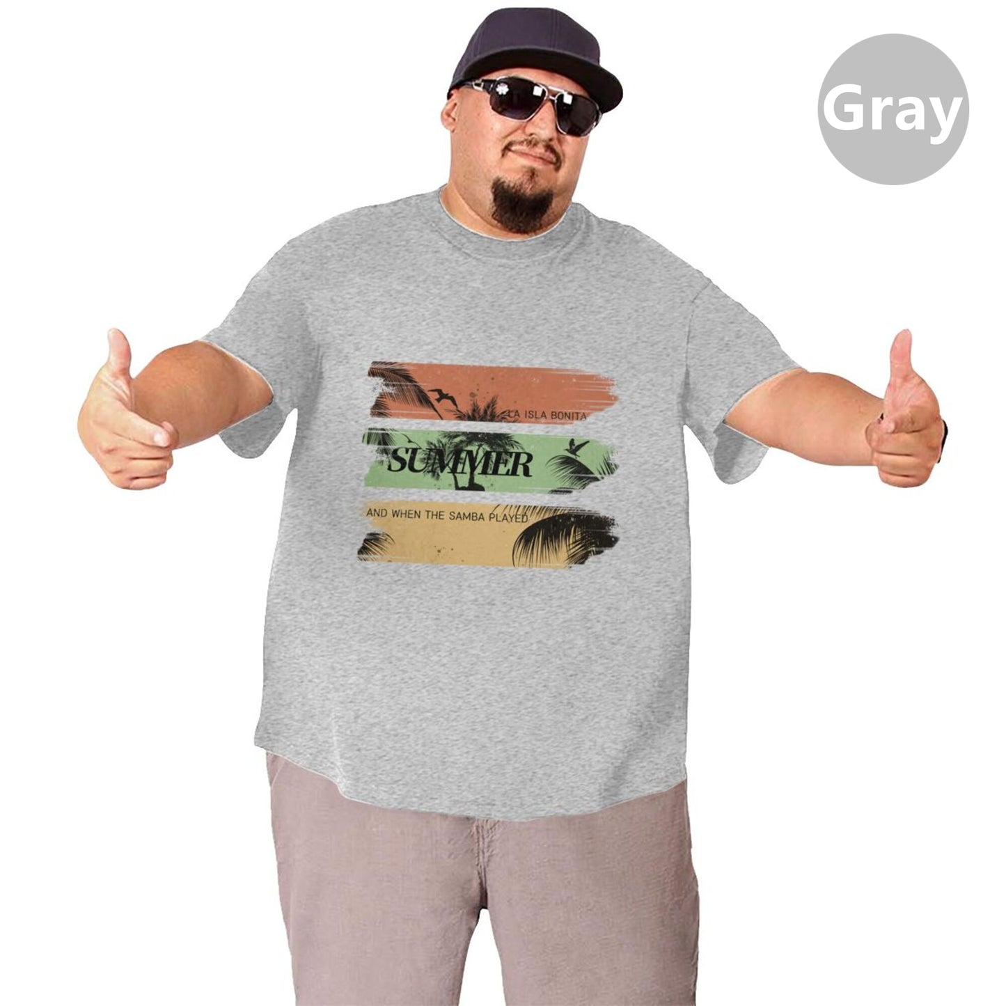 Summer Palm Trees Extra Large Plus Size Oversized T Shirts For Men