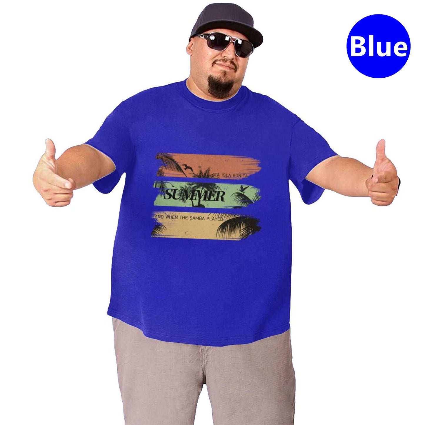 Summer Palm Trees Extra Large Plus Size Oversized T Shirts For Men