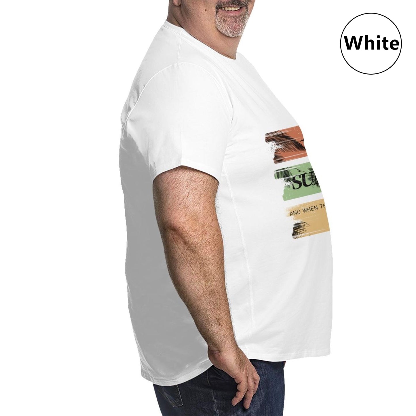 Summer Palm Trees Extra Large Plus Size Oversized T Shirts For Men
