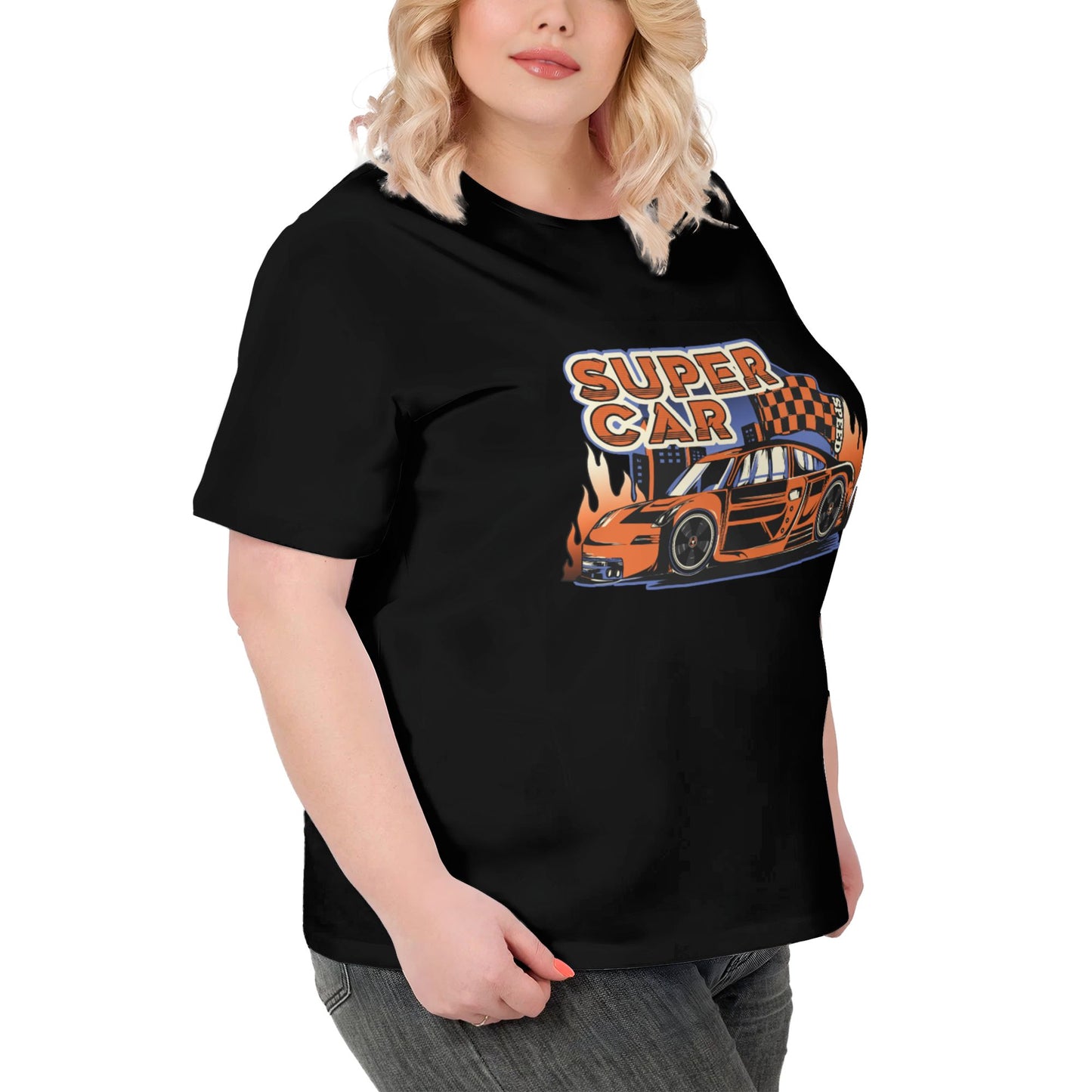 Super Car Women Extra Large Plus Size T Shirts