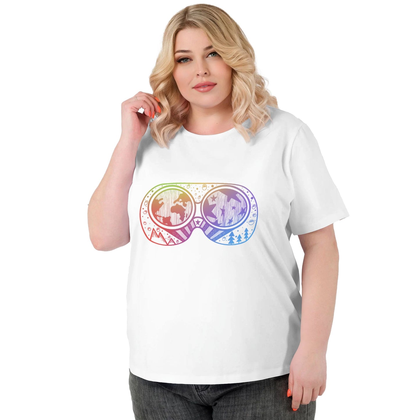 Abstract Glasses Women Extra Large Plus Size T Shirts