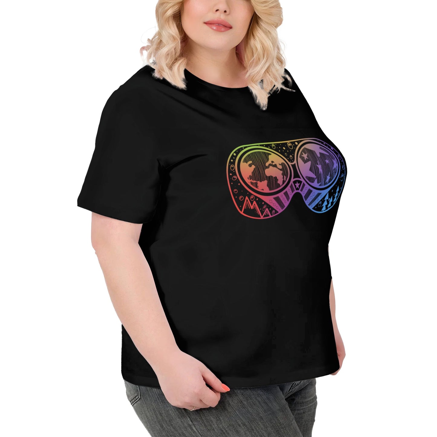 Abstract Glasses Women Extra Large Plus Size T Shirts