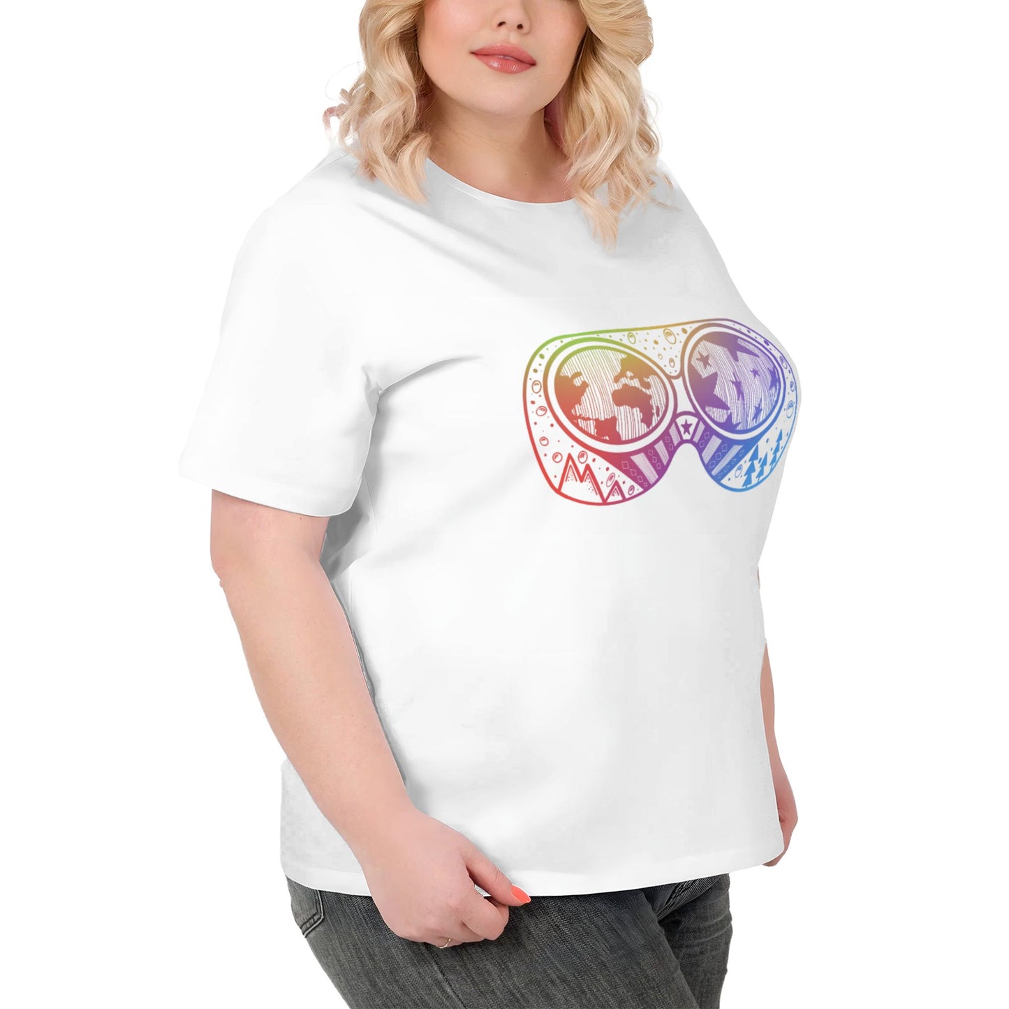 Abstract Glasses Women Extra Large Plus Size T Shirts