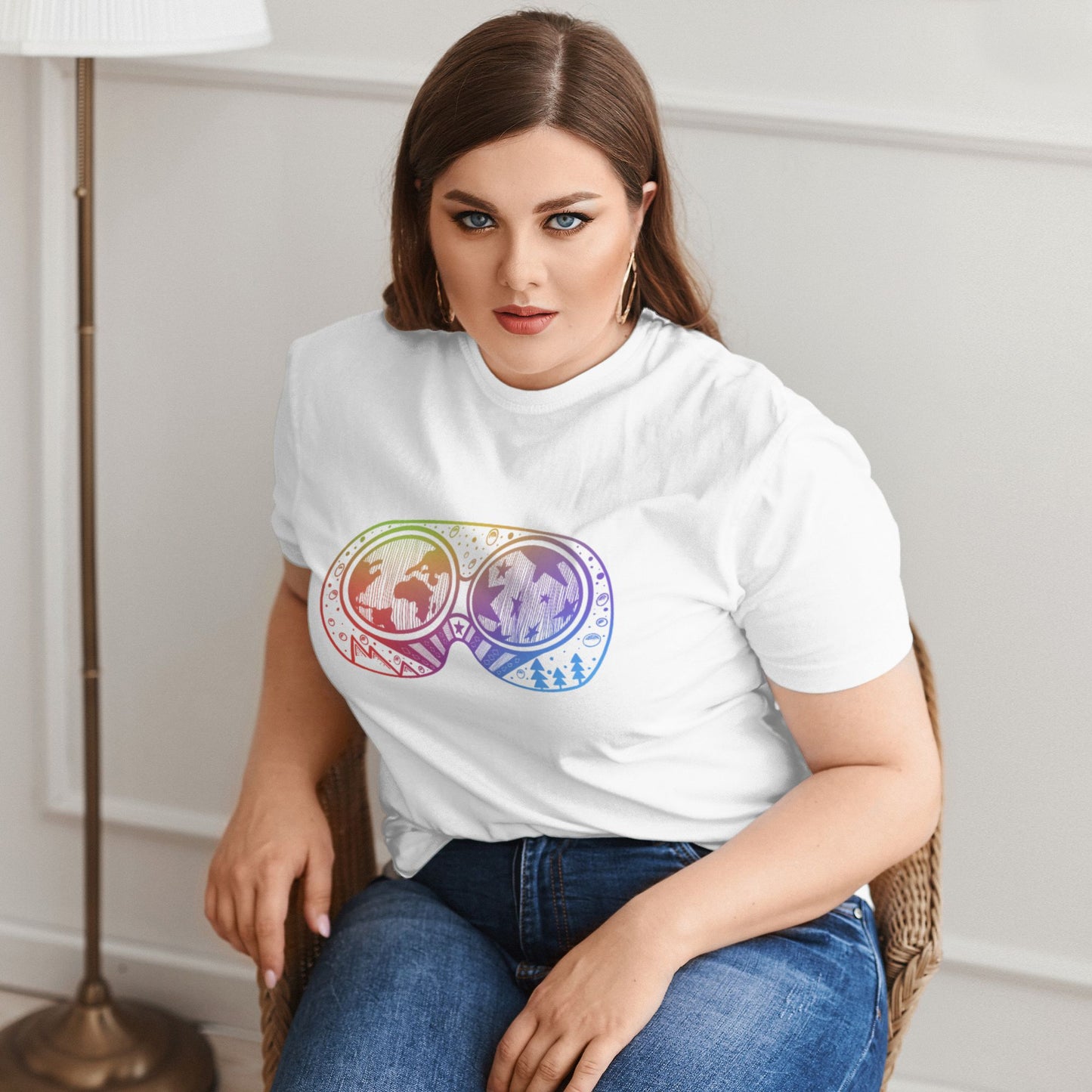 Abstract Glasses Women Extra Large Plus Size T Shirts