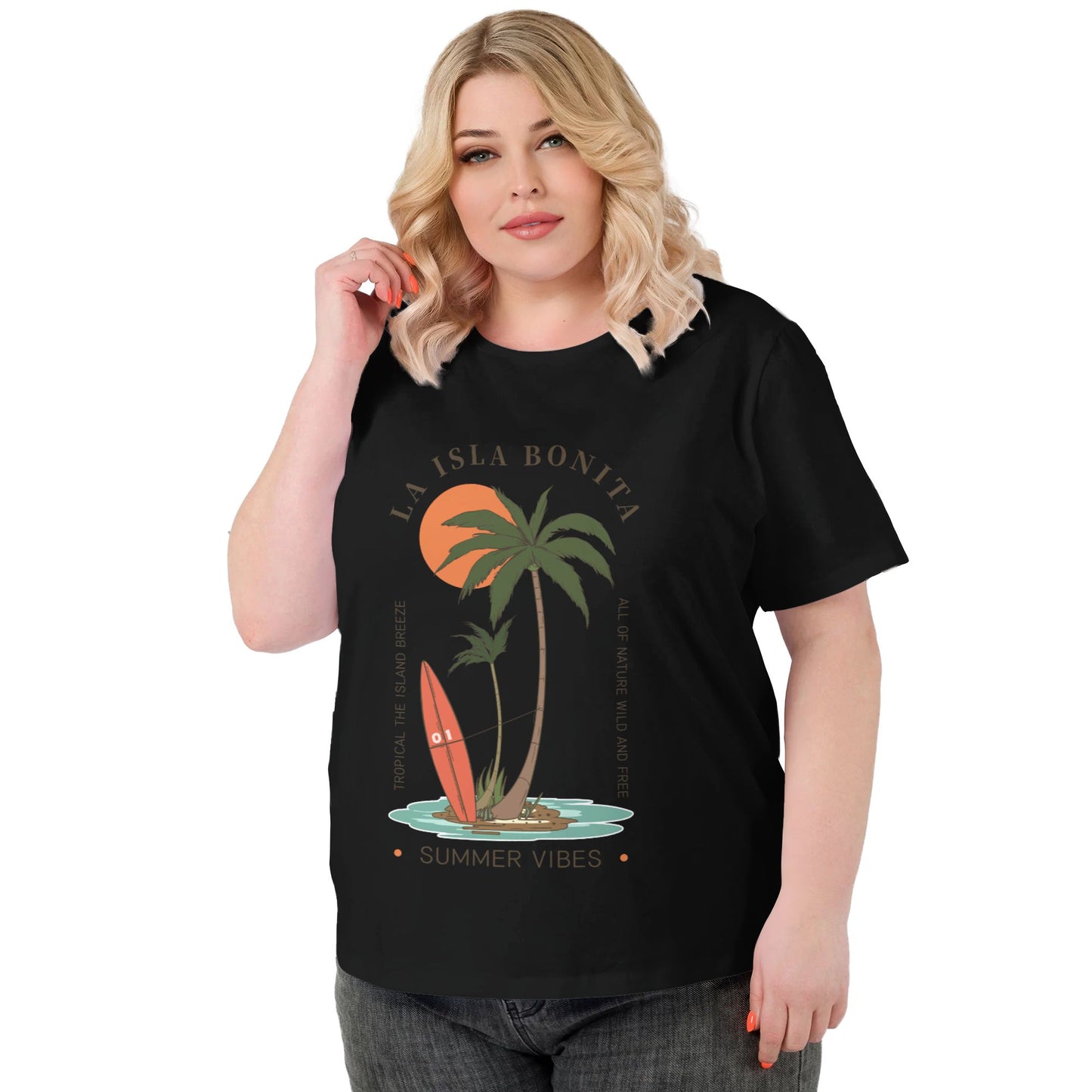 Coconut Tree Women Extra Large Plus Size T Shirts