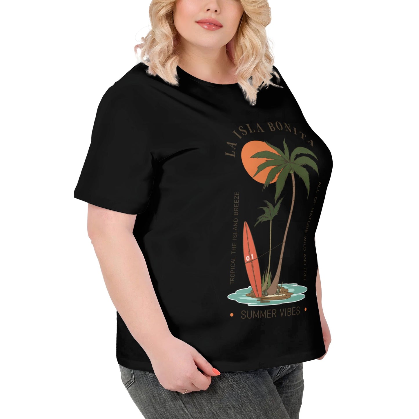 Coconut Tree Women Extra Large Plus Size T Shirts