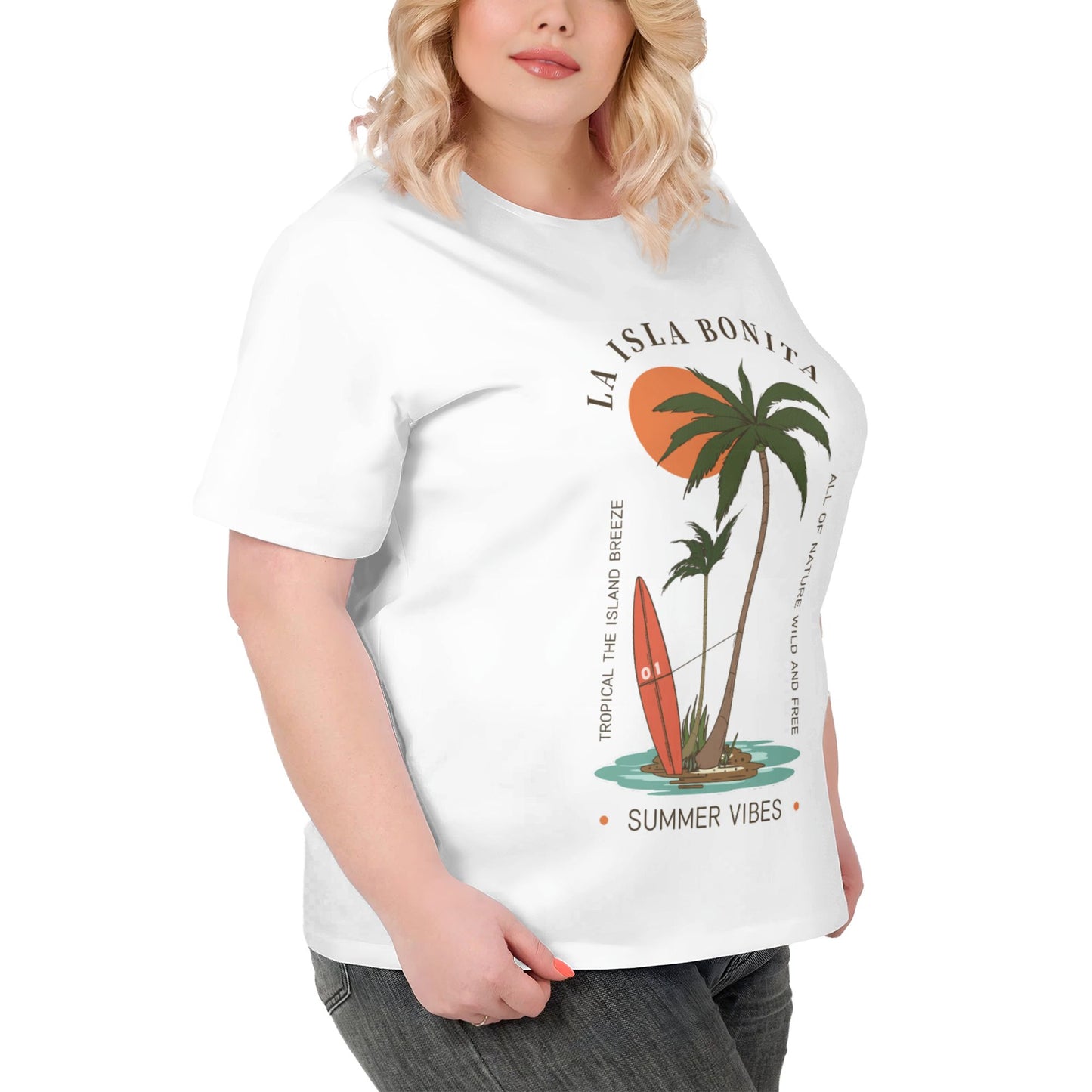 Coconut Tree Women Extra Large Plus Size T Shirts
