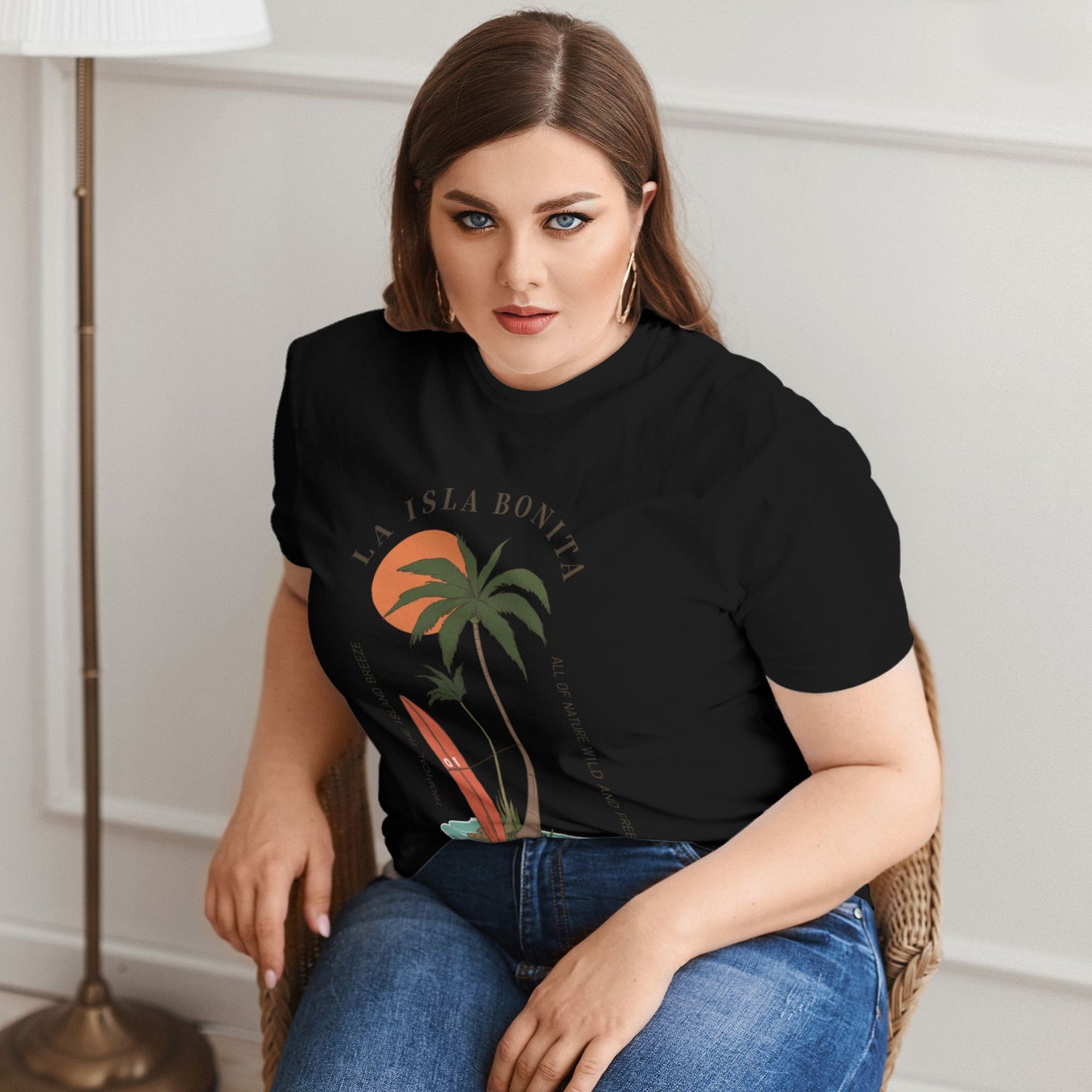 Coconut Tree Women Extra Large Plus Size T Shirts