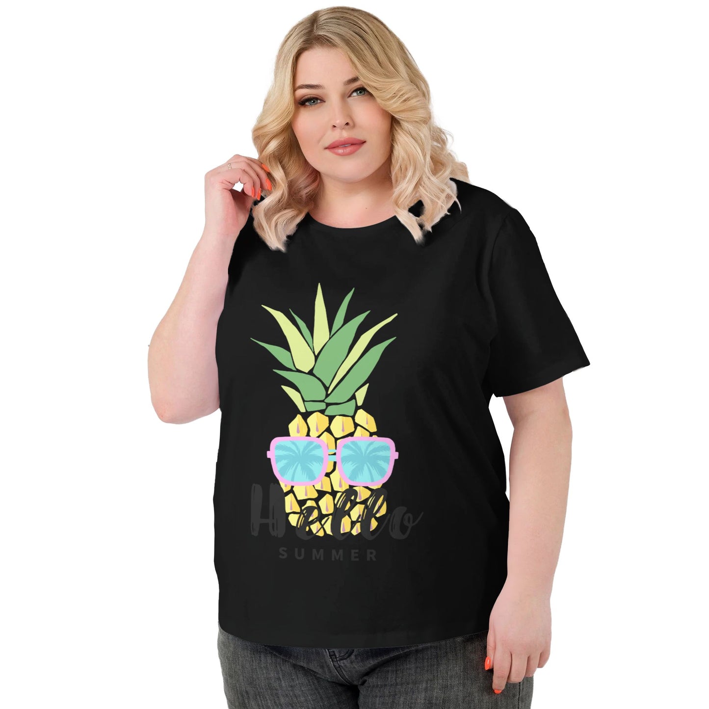 Hello Summer Extra Large Plus Size T Shirts For Women