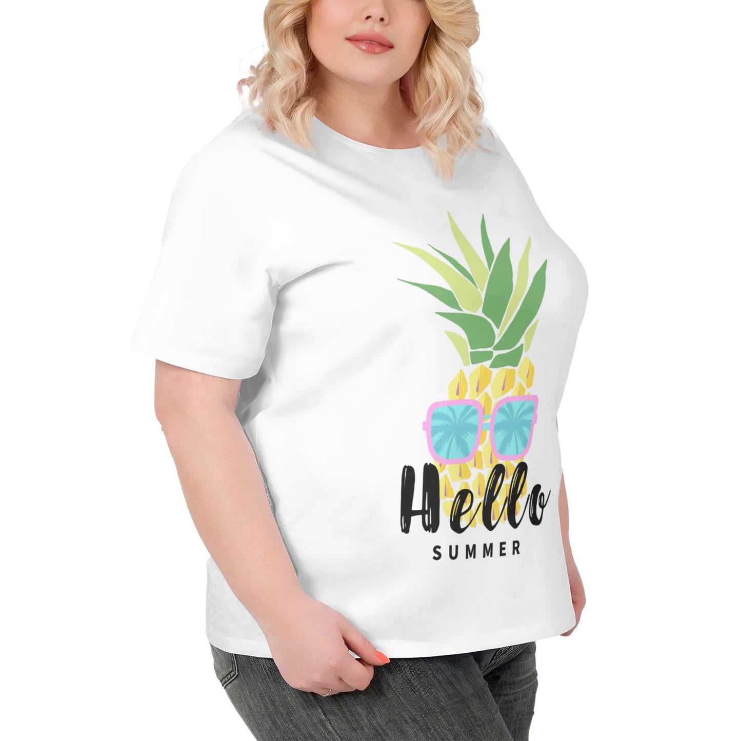Hello Summer Extra Large Plus Size T Shirts For Women