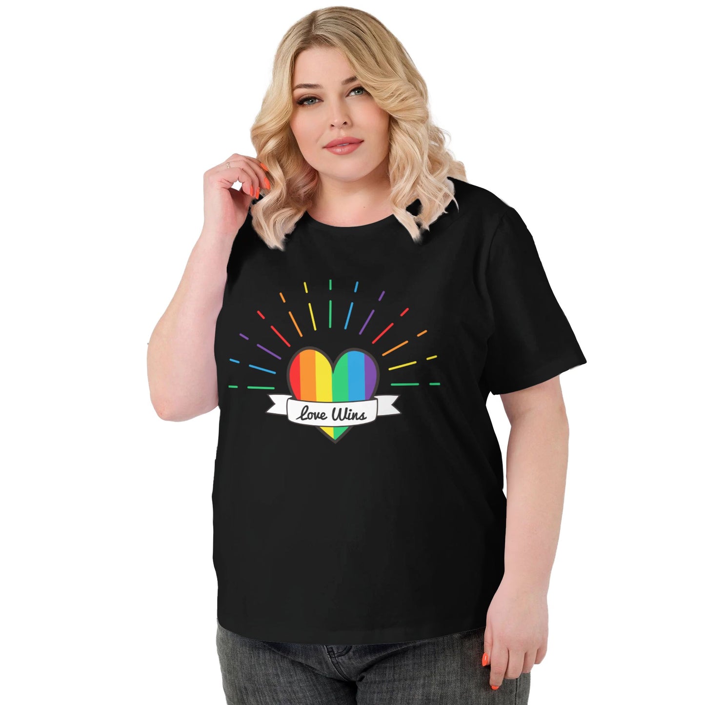 Rainbow Love Women Extra Large Plus Size T Shirts