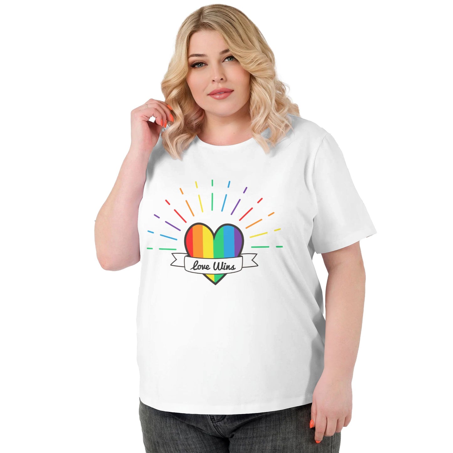 Rainbow Love Women Extra Large Plus Size T Shirts