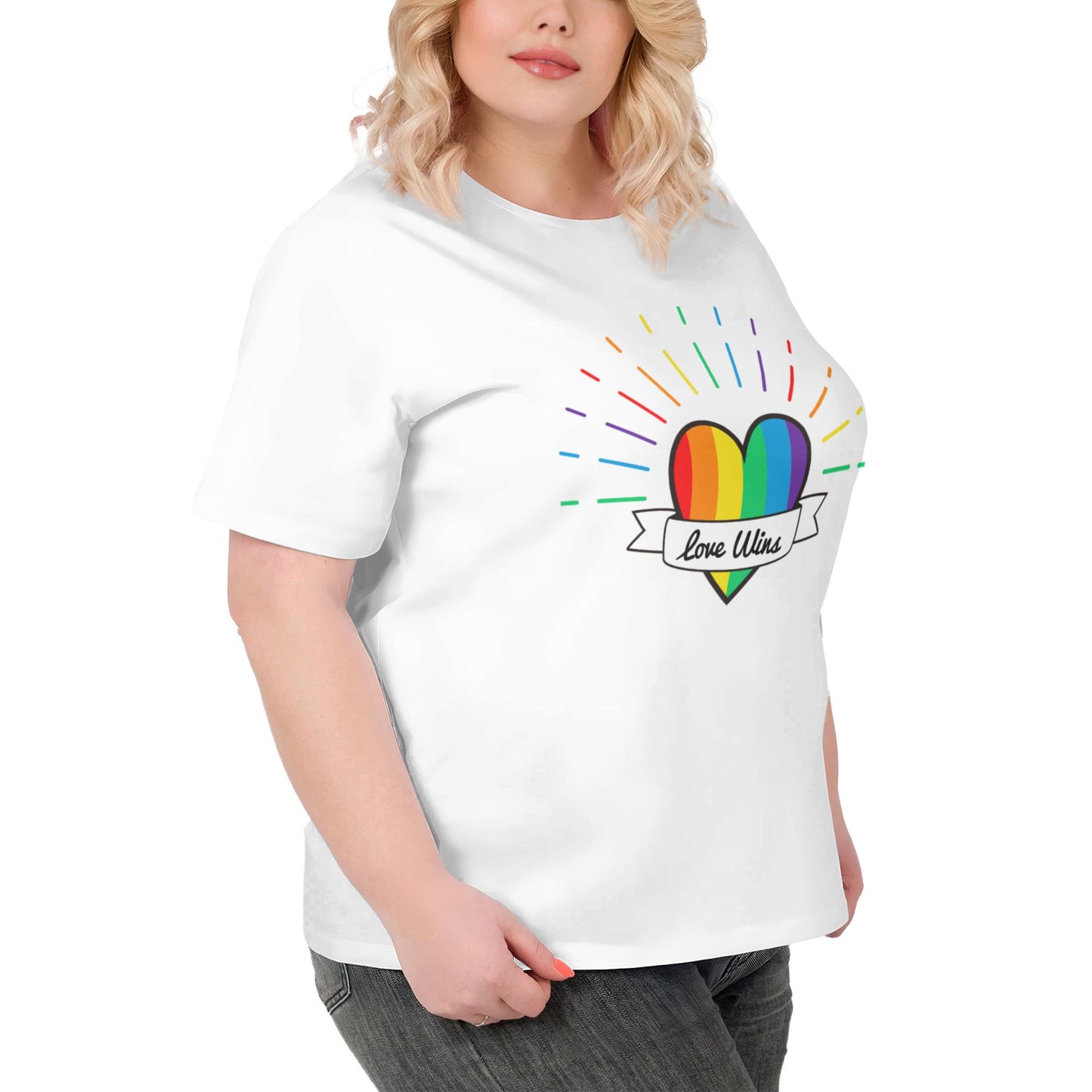 Rainbow Love Women Extra Large Plus Size T Shirts