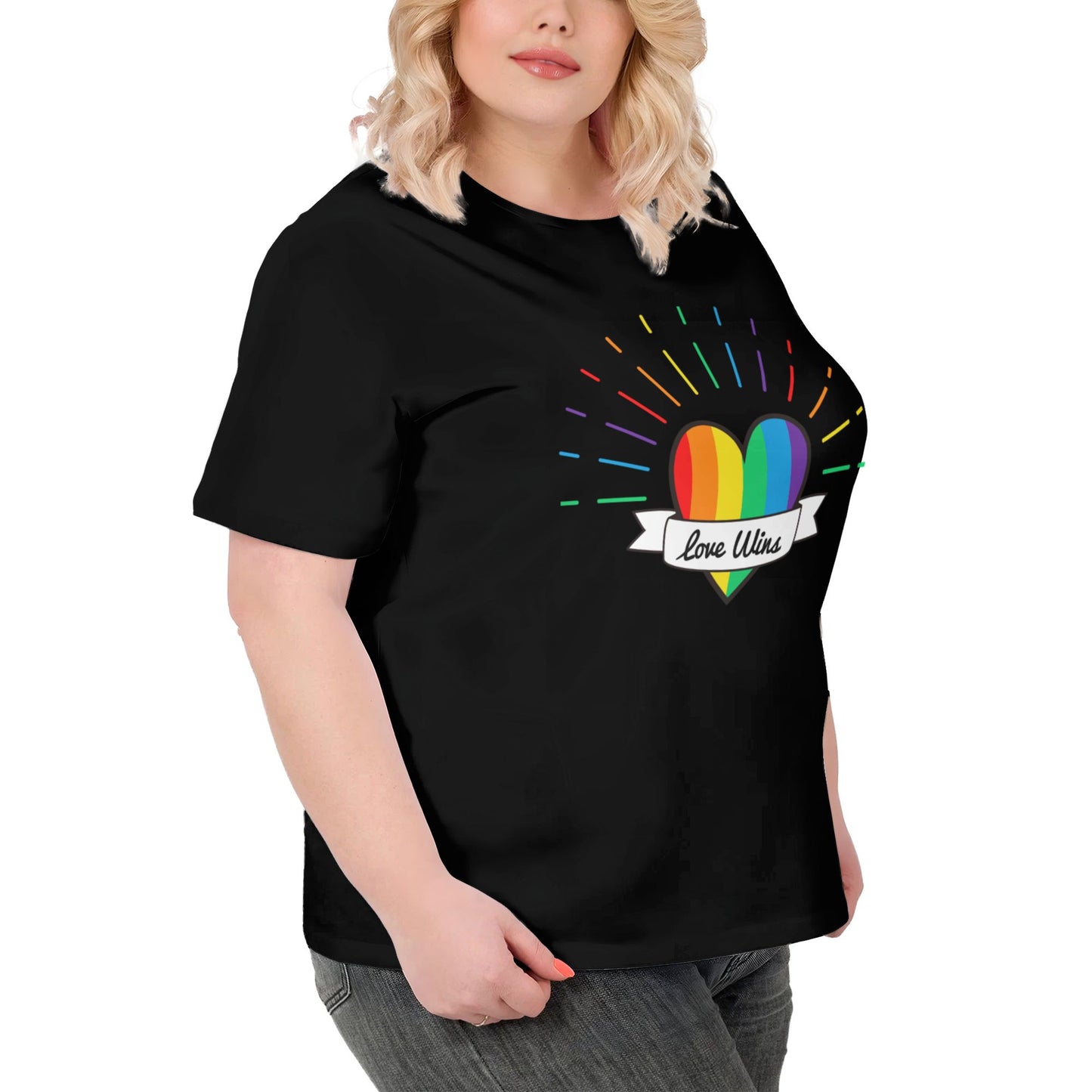 Rainbow Love Women Extra Large Plus Size T Shirts