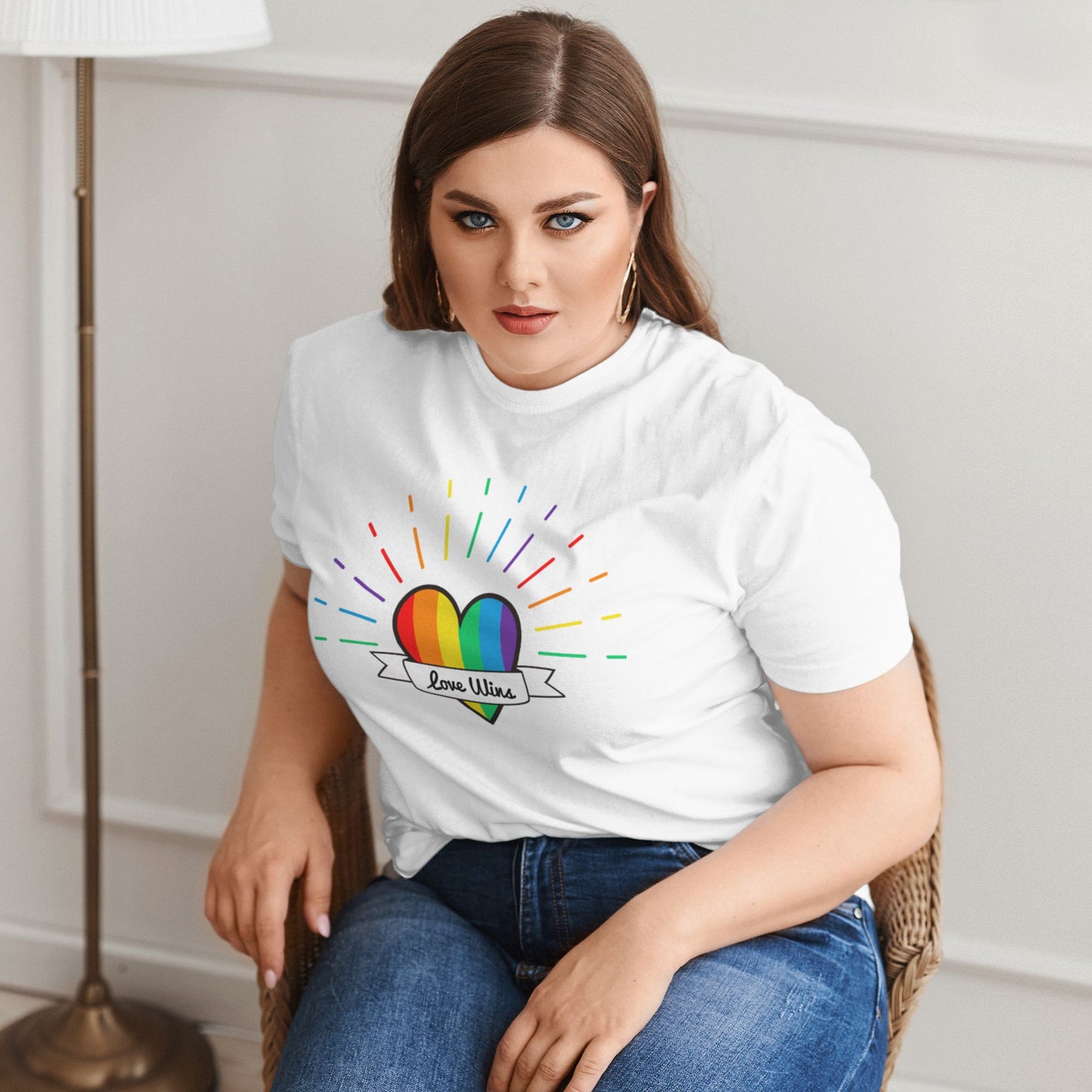 Rainbow Love Women Extra Large Plus Size T Shirts