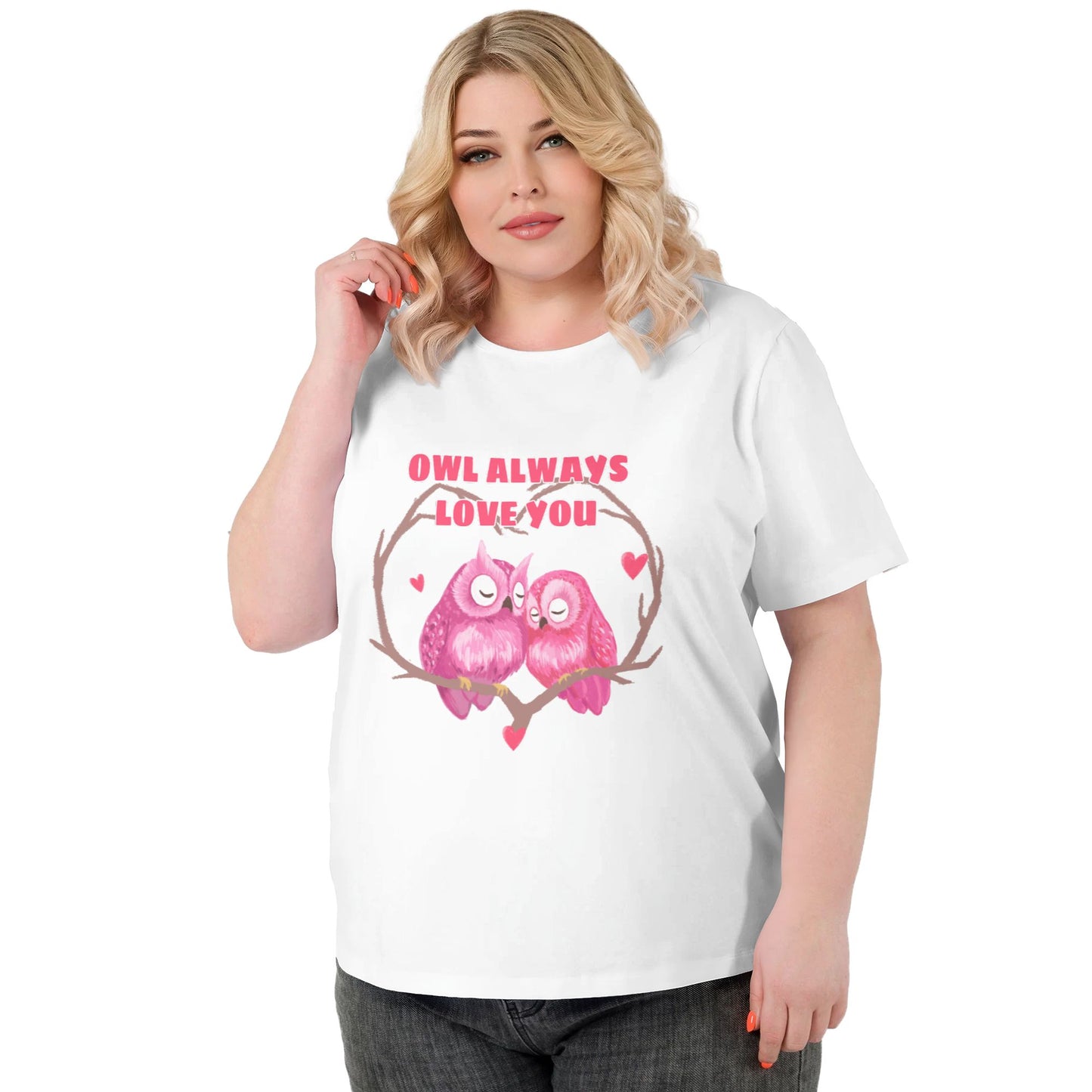 Cute Owl Extra Large Plus Size T Shirts For Women