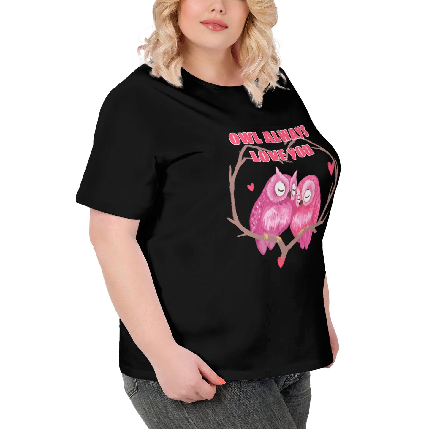 Cute Owl Extra Large Plus Size T Shirts For Women