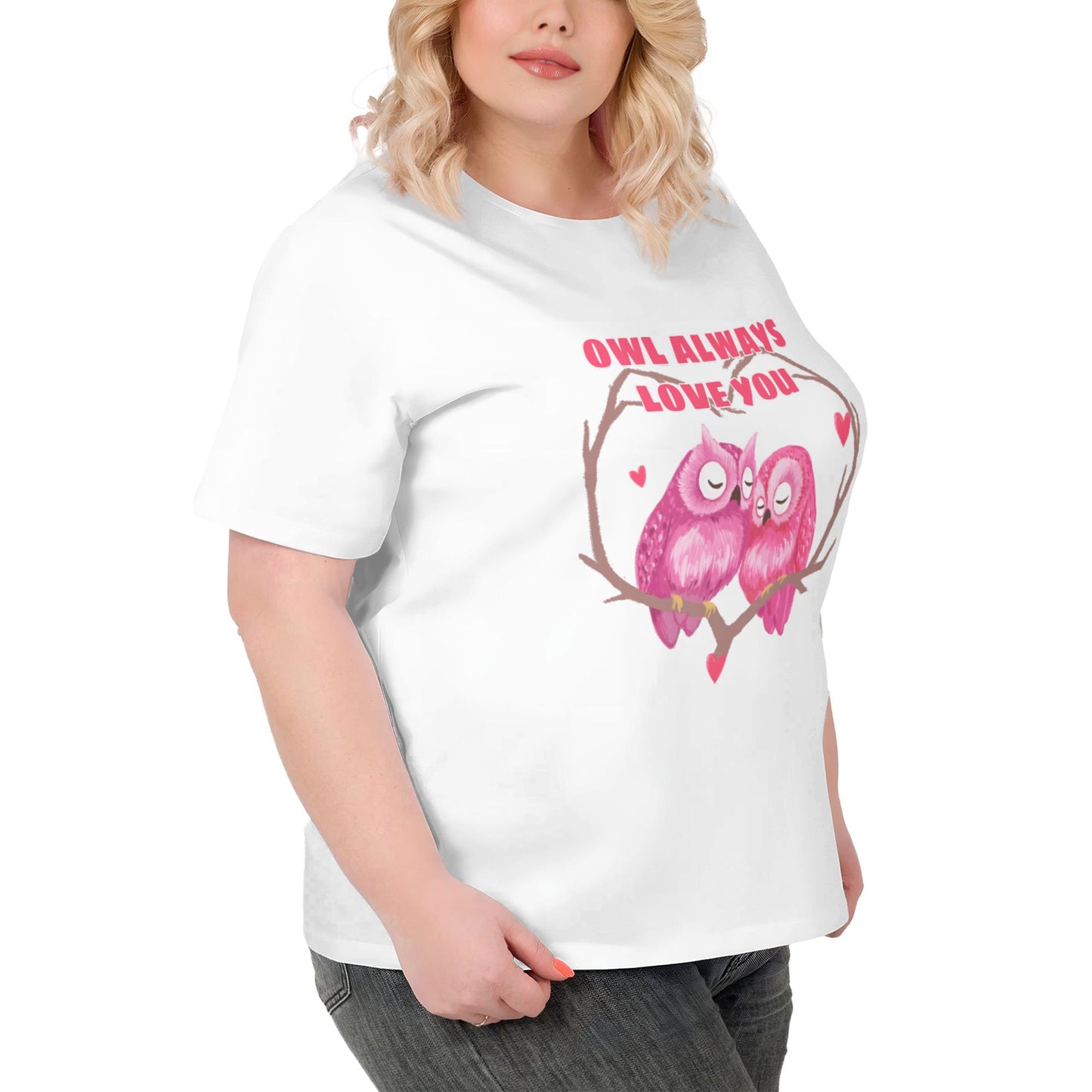 Cute Owl Extra Large Plus Size T Shirts For Women