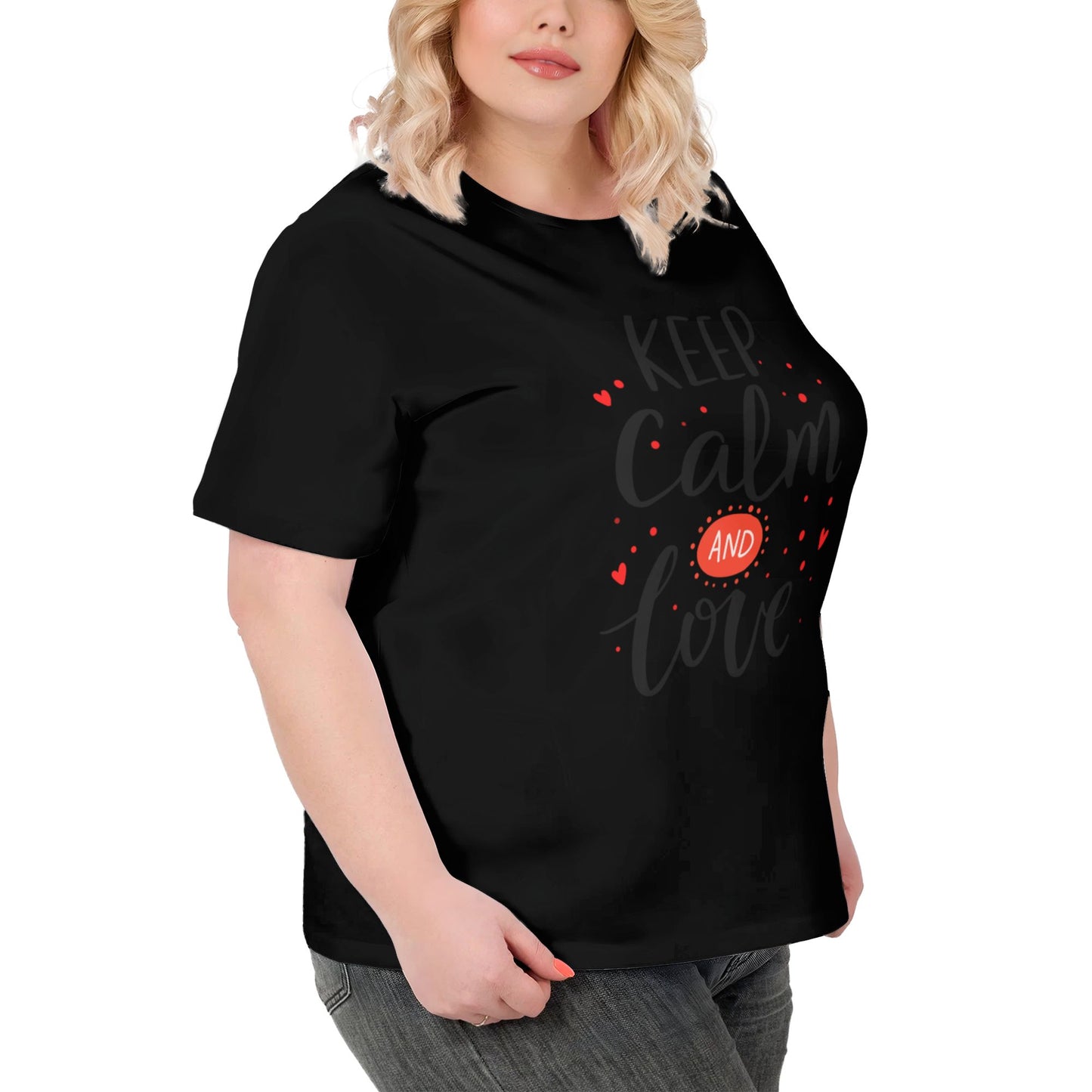 Keep Calm And Love Extra Large Plus Size T Shirts For Women