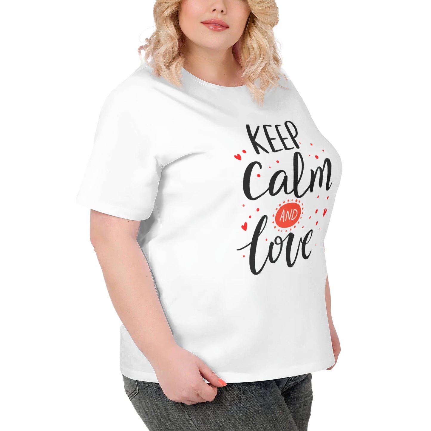 Keep Calm And Love Extra Large Plus Size T Shirts For Women