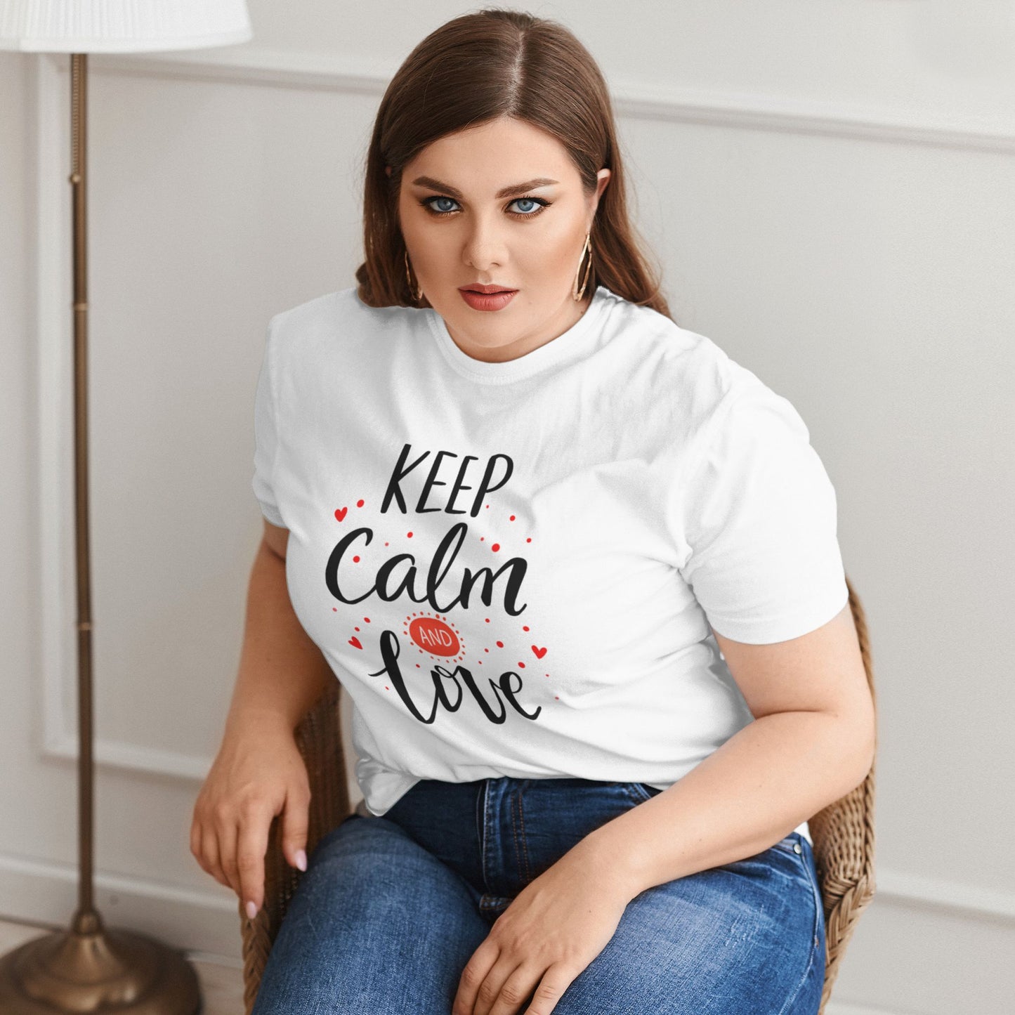 Keep Calm And Love Extra Large Plus Size T Shirts For Women