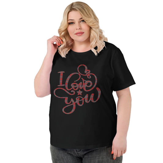 I Love You Extra Large Plus Size T Shirts For Women