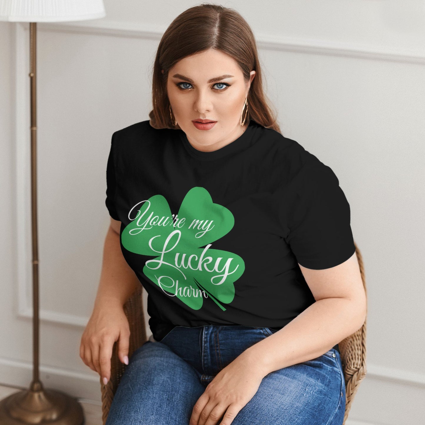 Four Leaf Clover Extra Large Plus Size T Shirts For Women