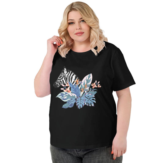 Zebra Design Women Extra Large Plus Size T Shirts