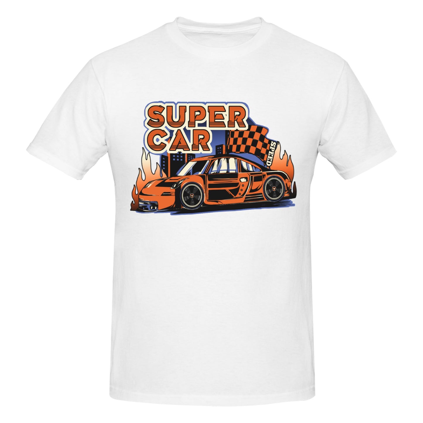Super Car Short Sleeve Cotton T-Shirt For Men