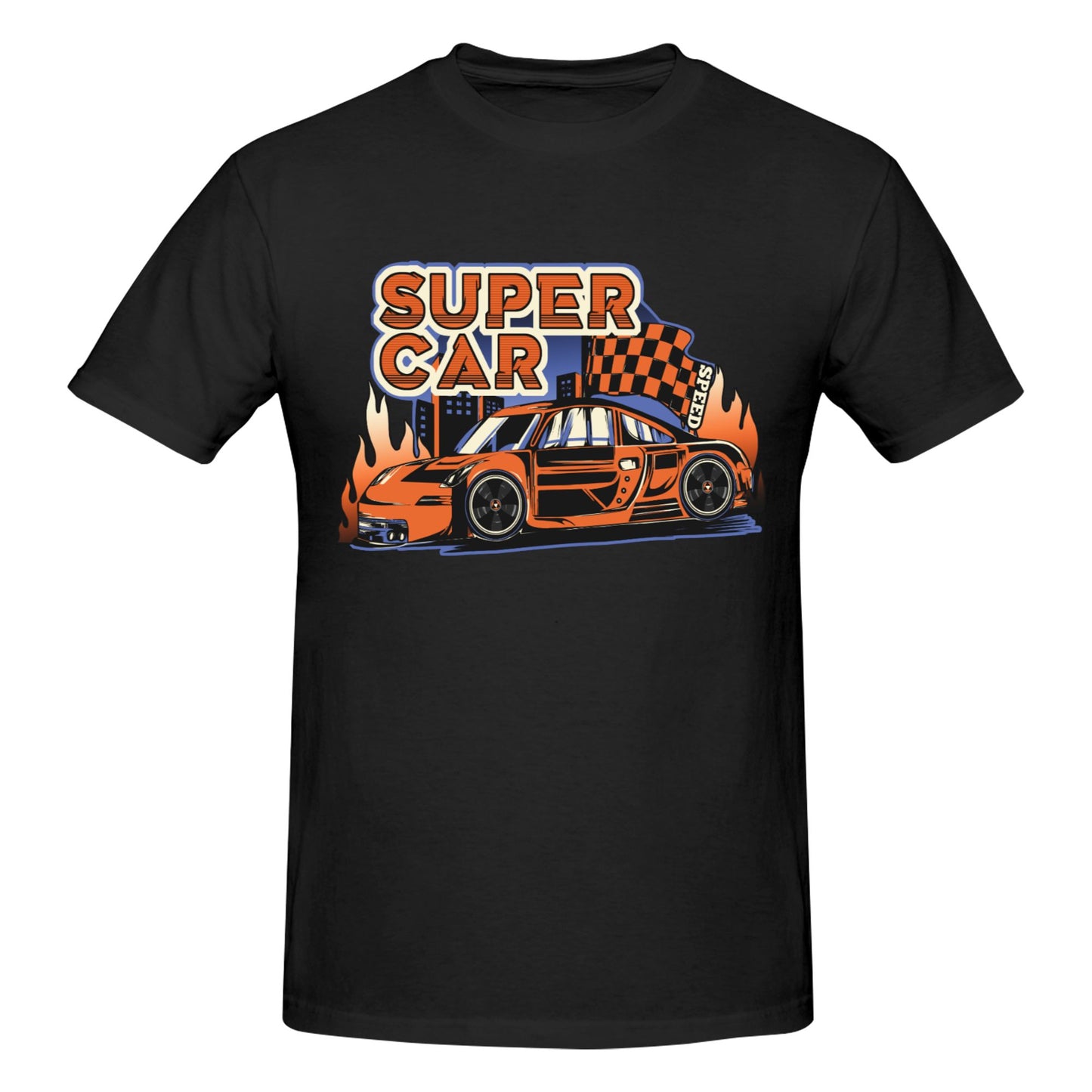 Super Car Short Sleeve Cotton T-Shirt For Men