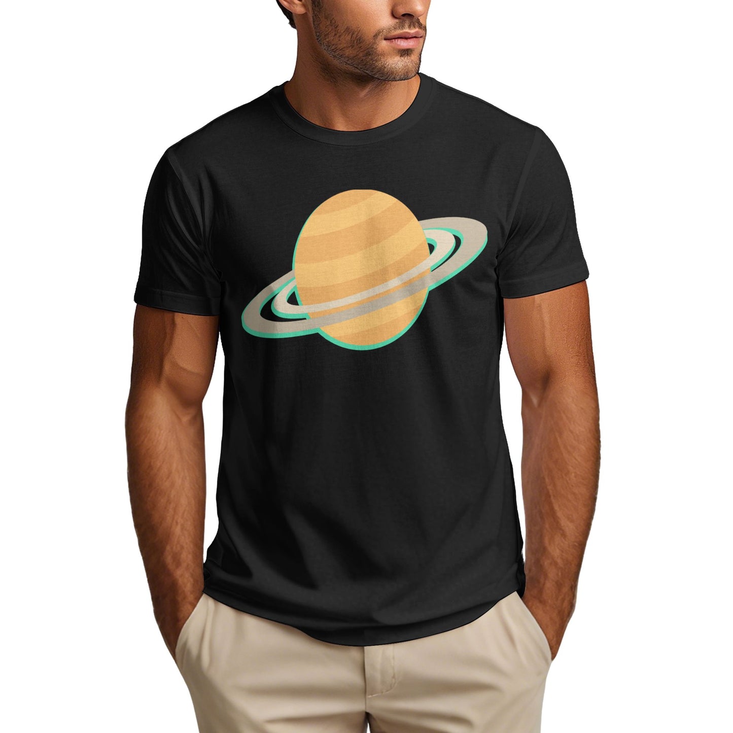 Saturn Short Sleeve Cotton T-Shirt For Men