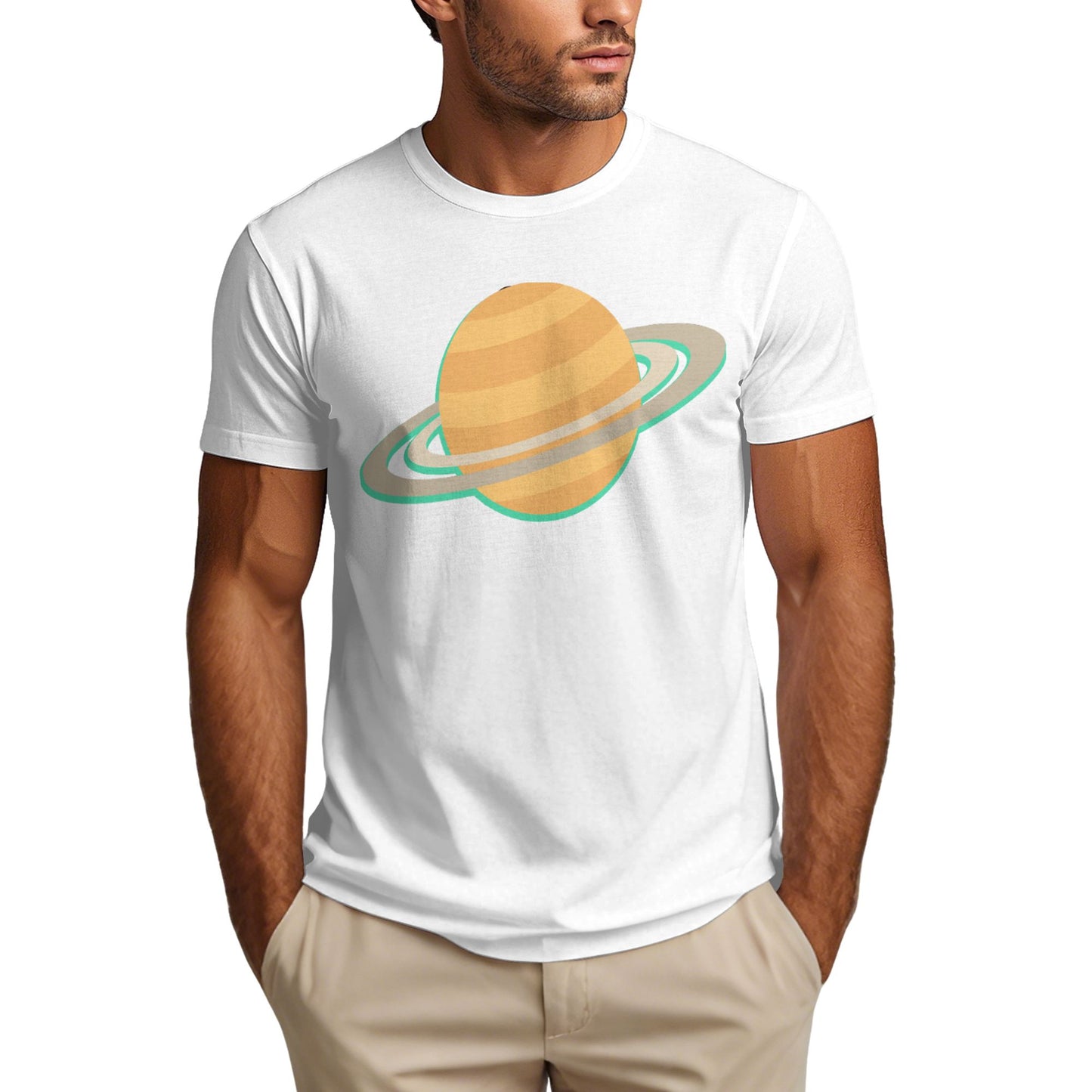 Saturn Short Sleeve Cotton T-Shirt For Men