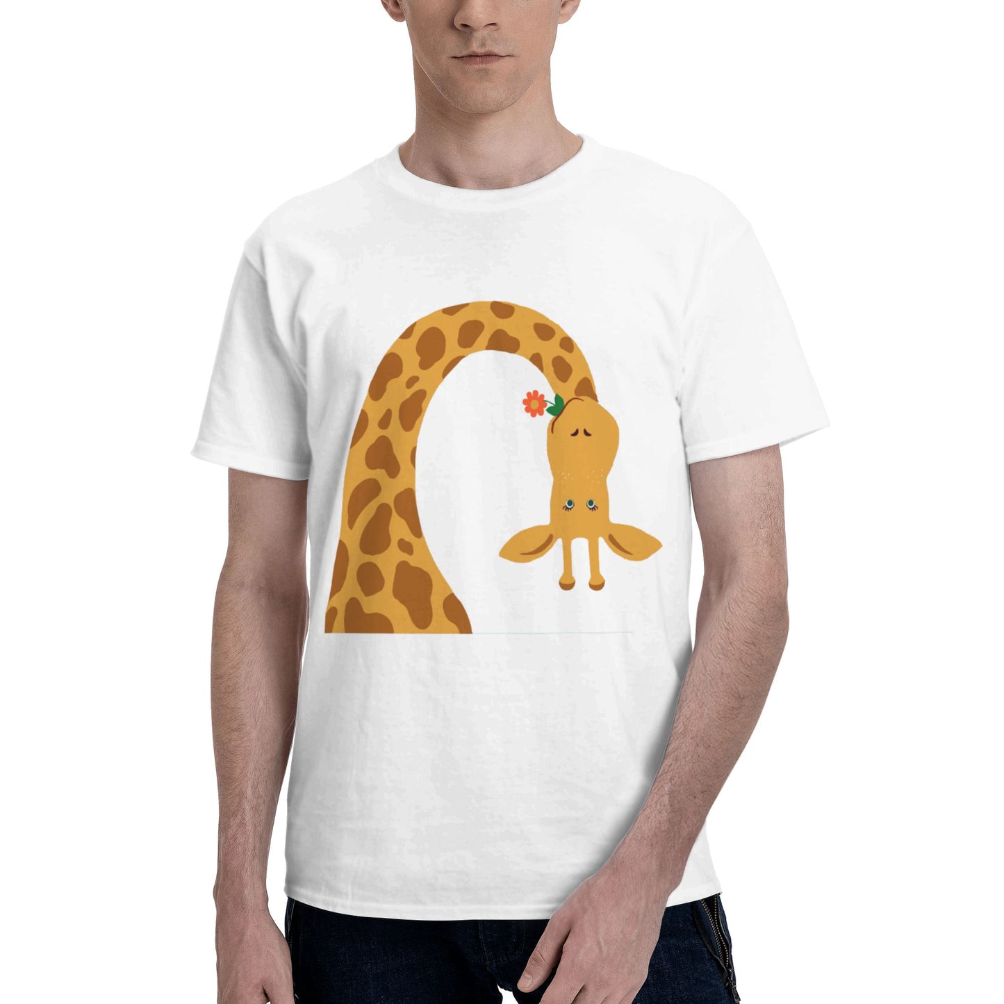 Giraffe Men's Short Sleeve Cotton T-Shirt