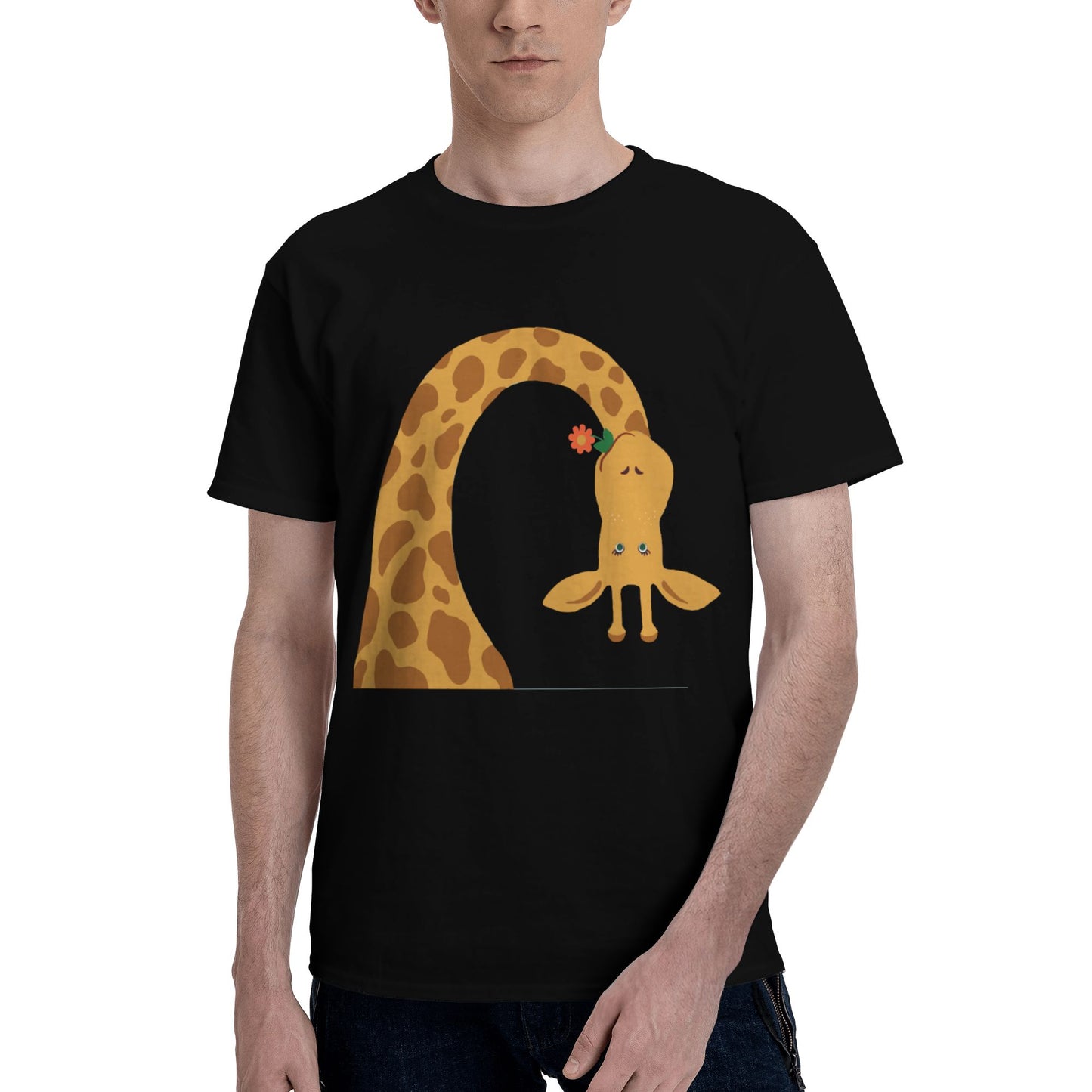 Giraffe Men's Short Sleeve Cotton T-Shirt