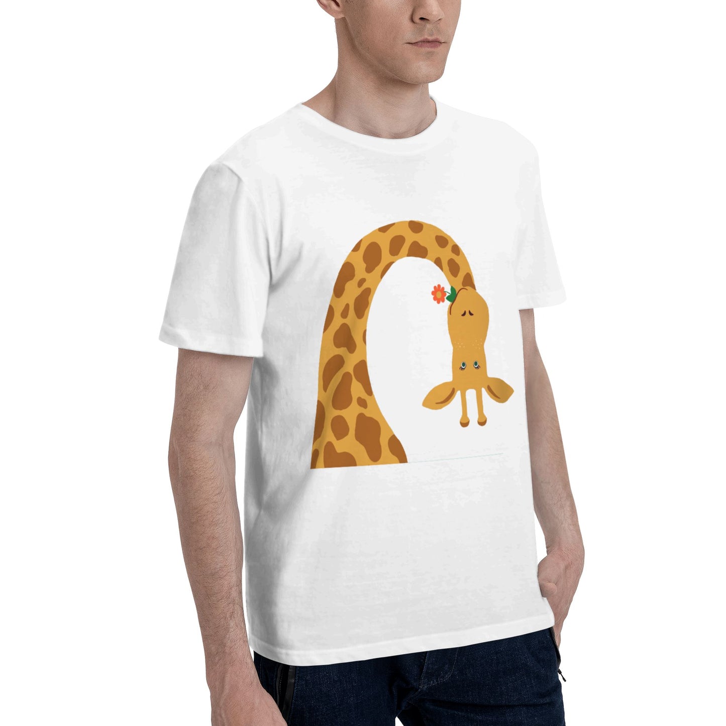 Giraffe Men's Short Sleeve Cotton T-Shirt