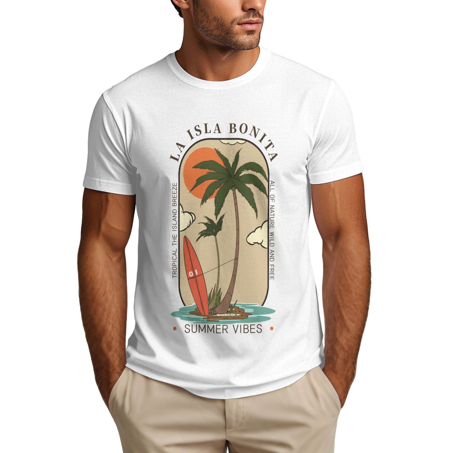 Coconut Trees Men's Short Sleeve Cotton T-Shirt